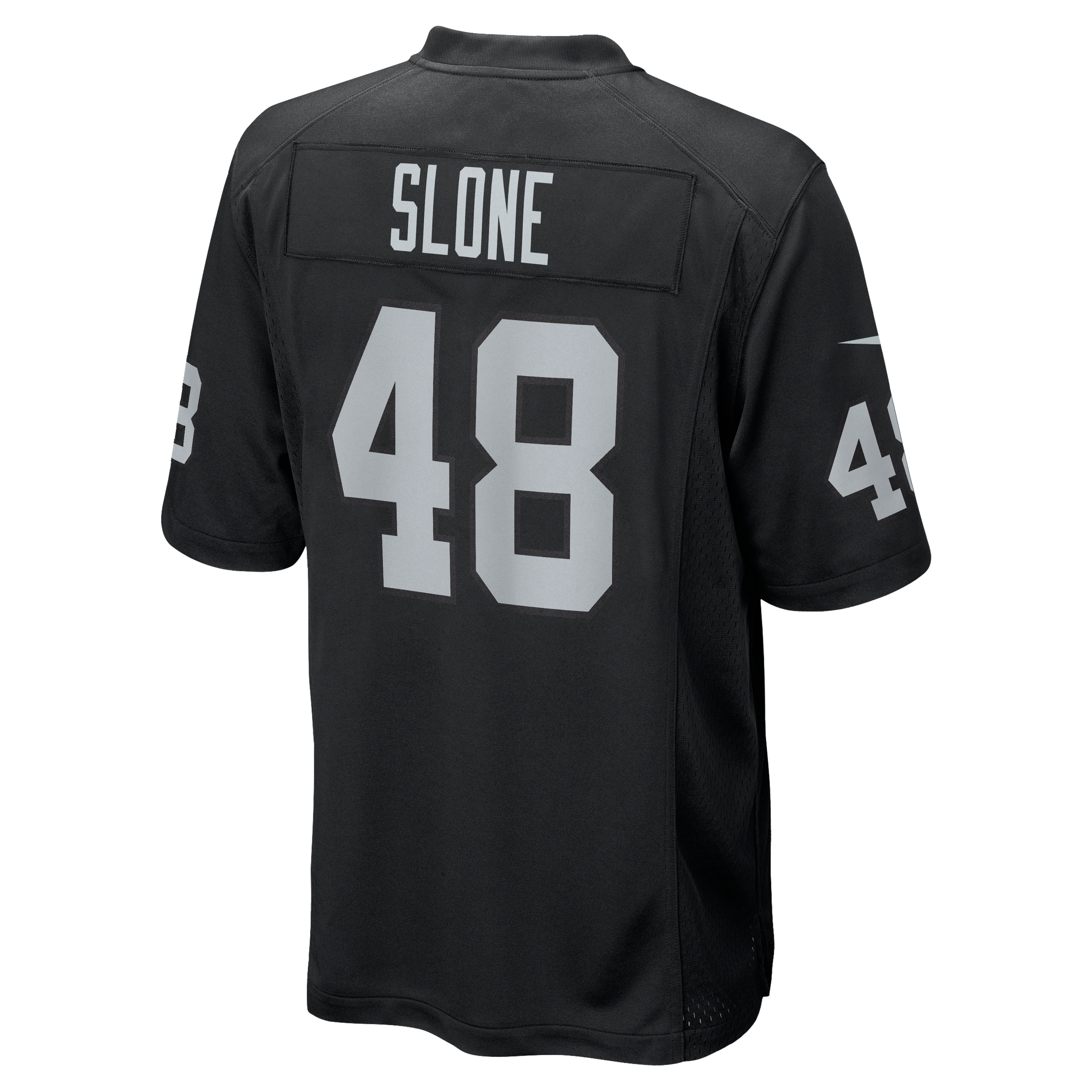Maillot de match Nike Cian Slone noir pour homme, équipe des Raiders Las Vegas