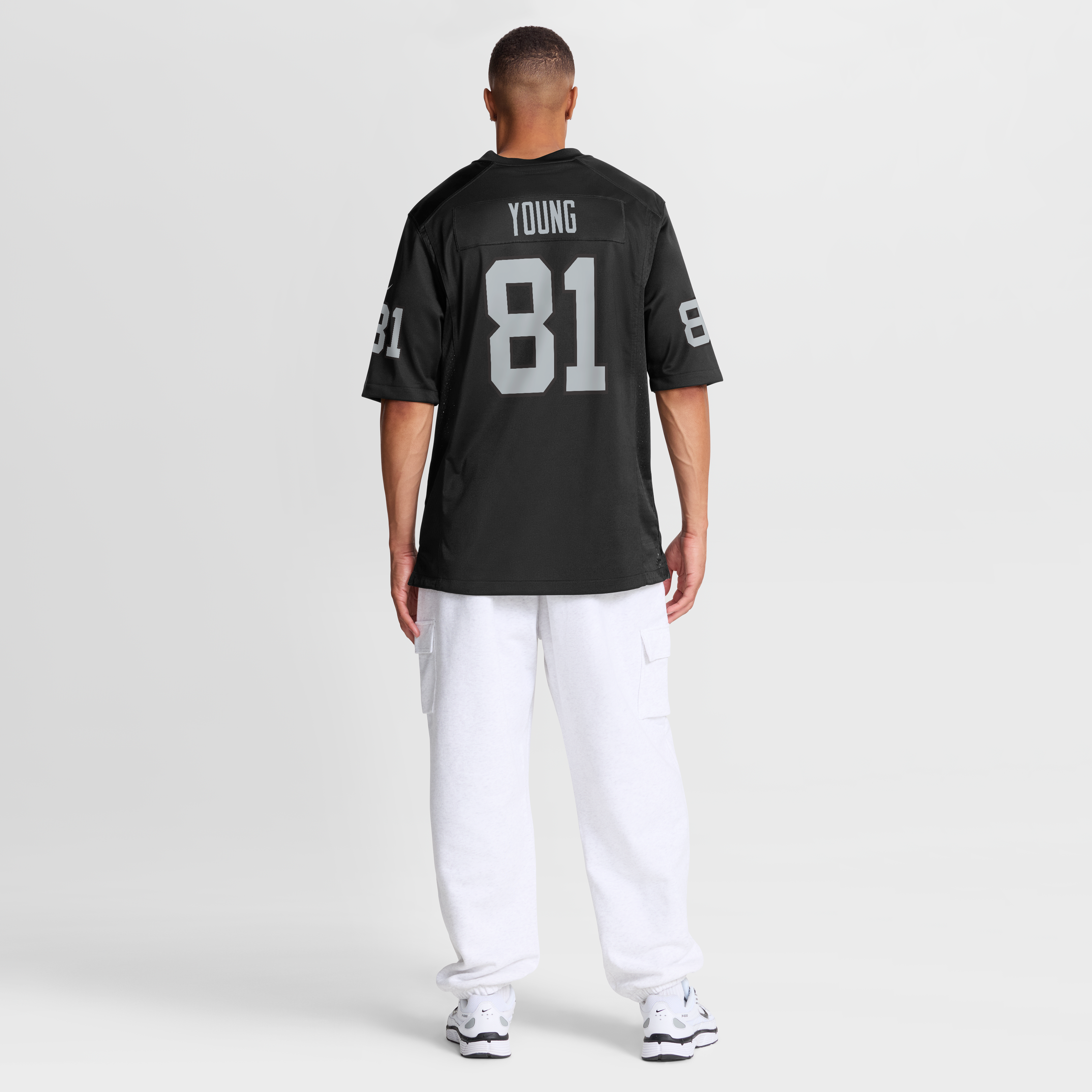 Maillot de match Nike Dareke Young noir des Las Vegas Raiders pour homme
