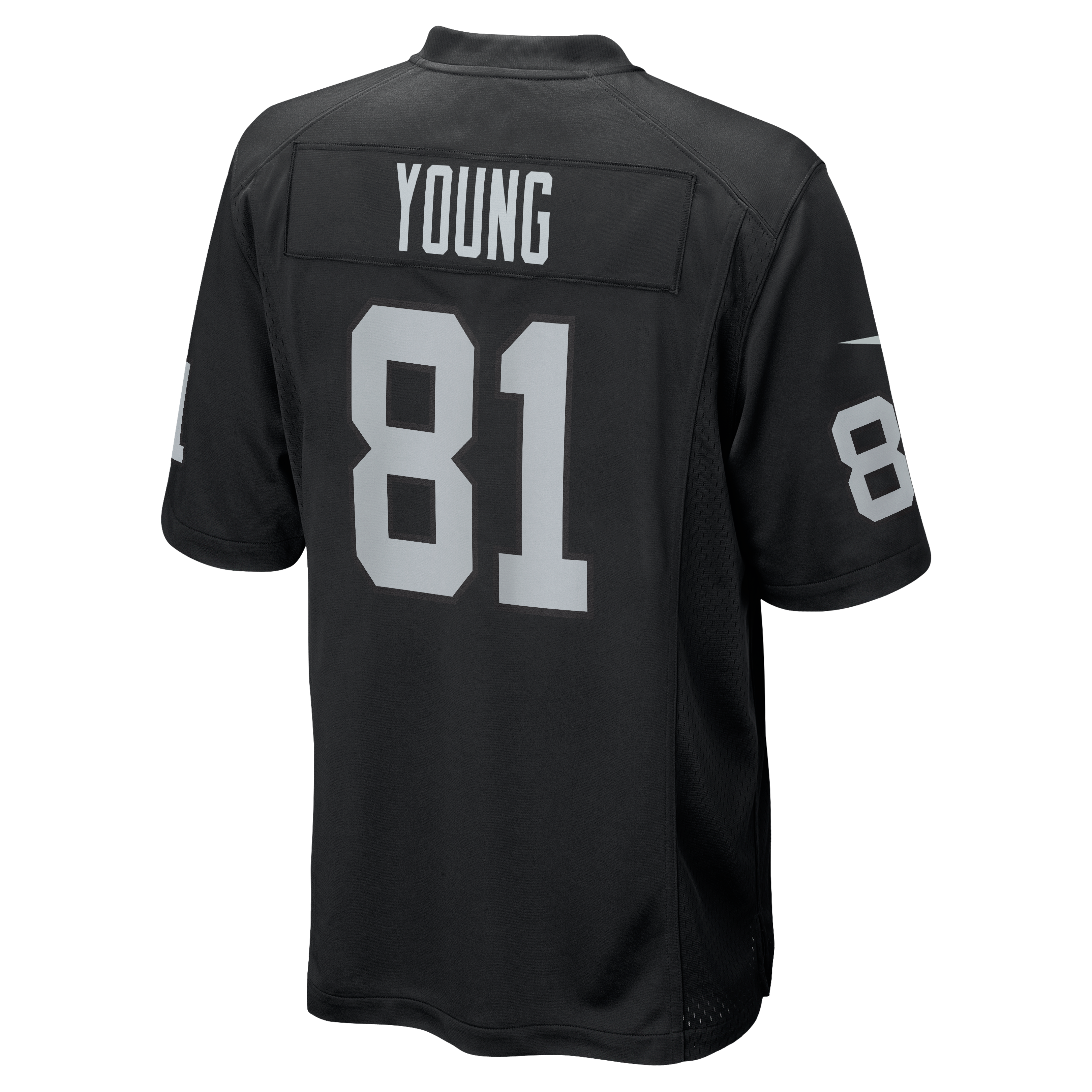 Maillot de match Nike Dareke Young noir des Las Vegas Raiders pour homme