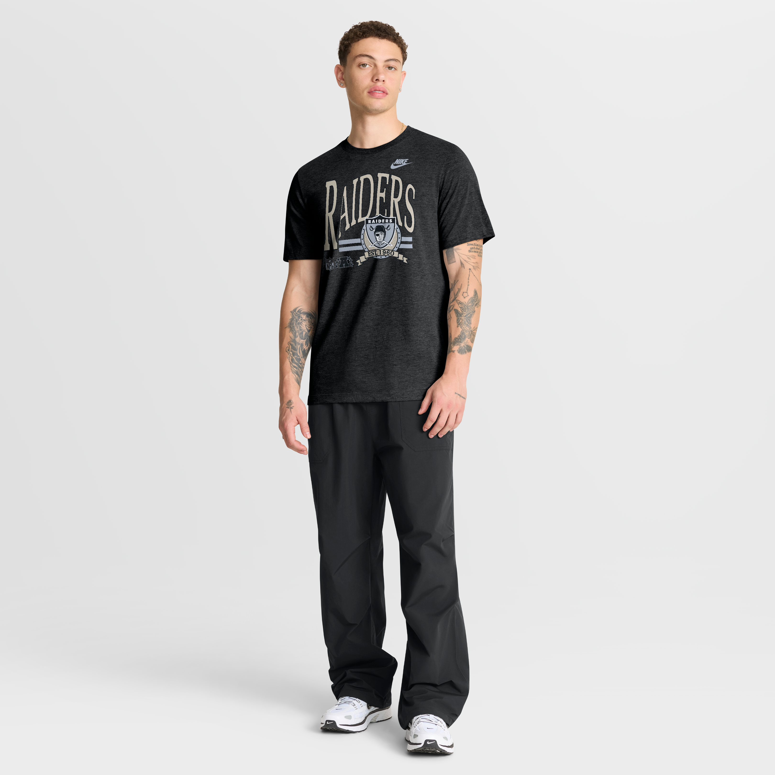 Men's Nike Heather Black Las Vegas Raiders Rewind Tri-Blend T-Shirt