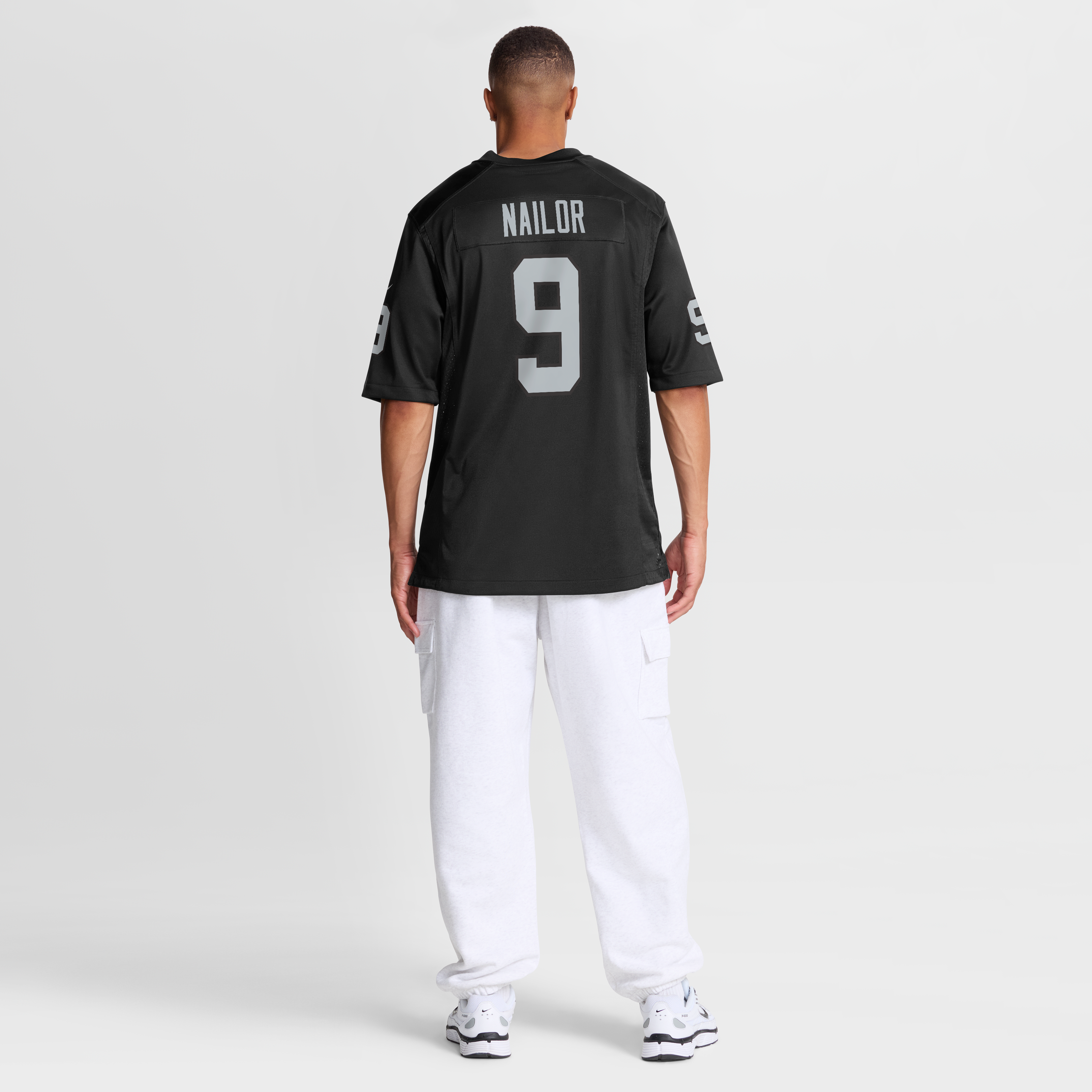 Maillot de match Nike Jalen Nailor noir pour homme, Las Vegas Raiders