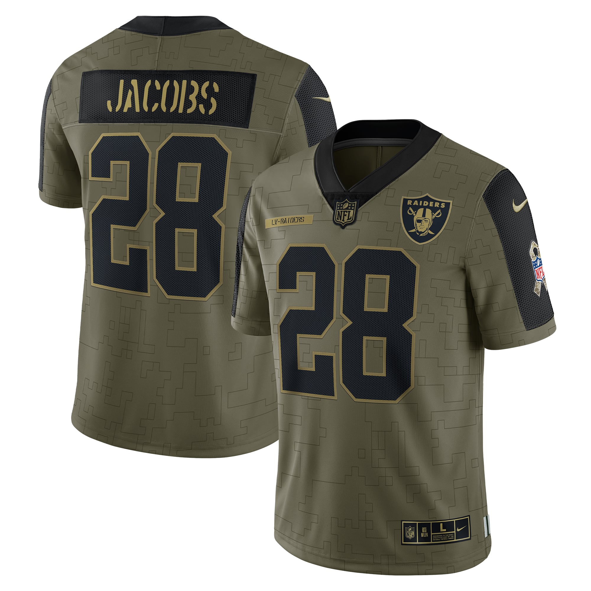 Men's Nike Josh Jacobs Olive Las Vegas Raiders Salute To Service