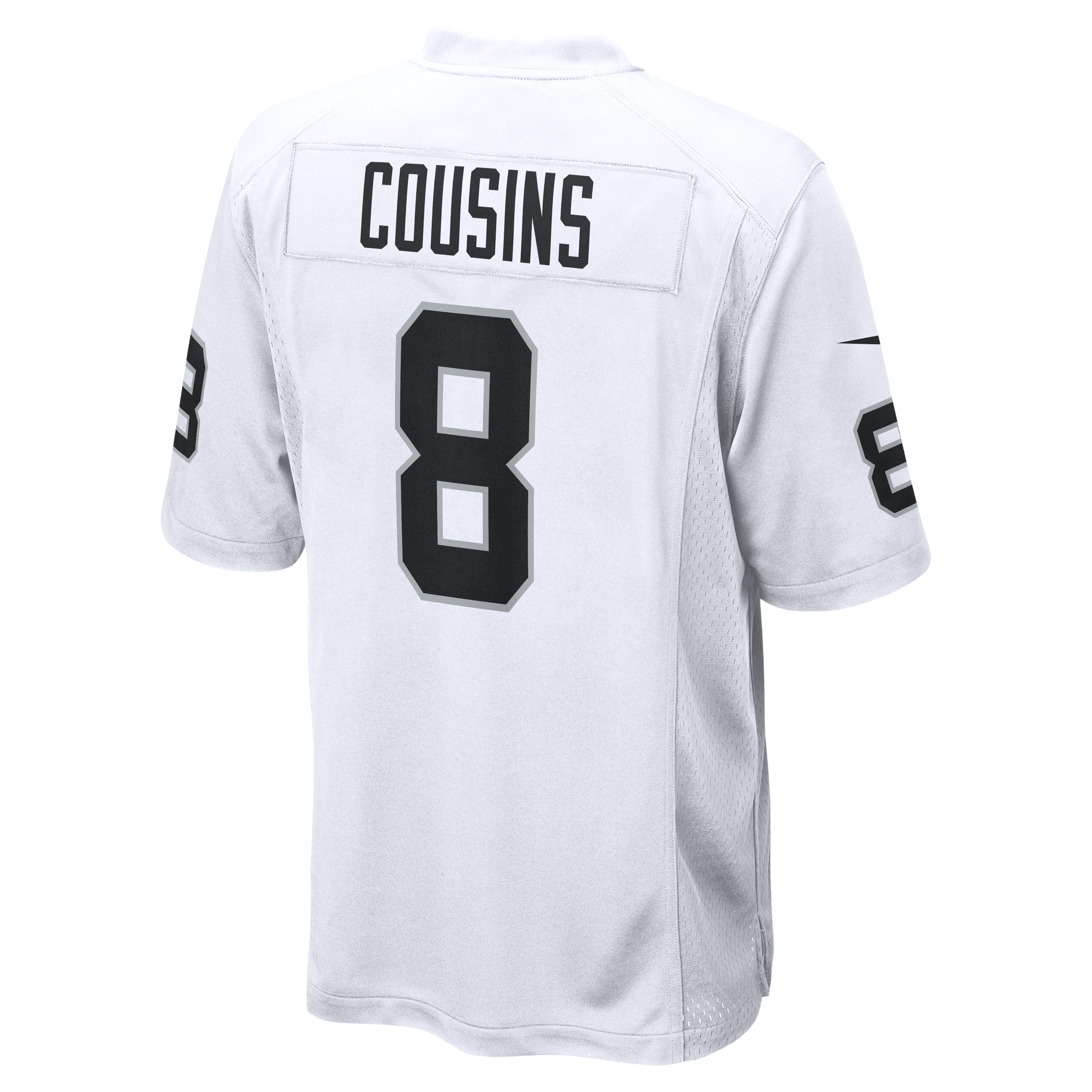 Maillot de joueur Nike Kirk Cousins ​​blanc des Raiders Las Vegas pour homme