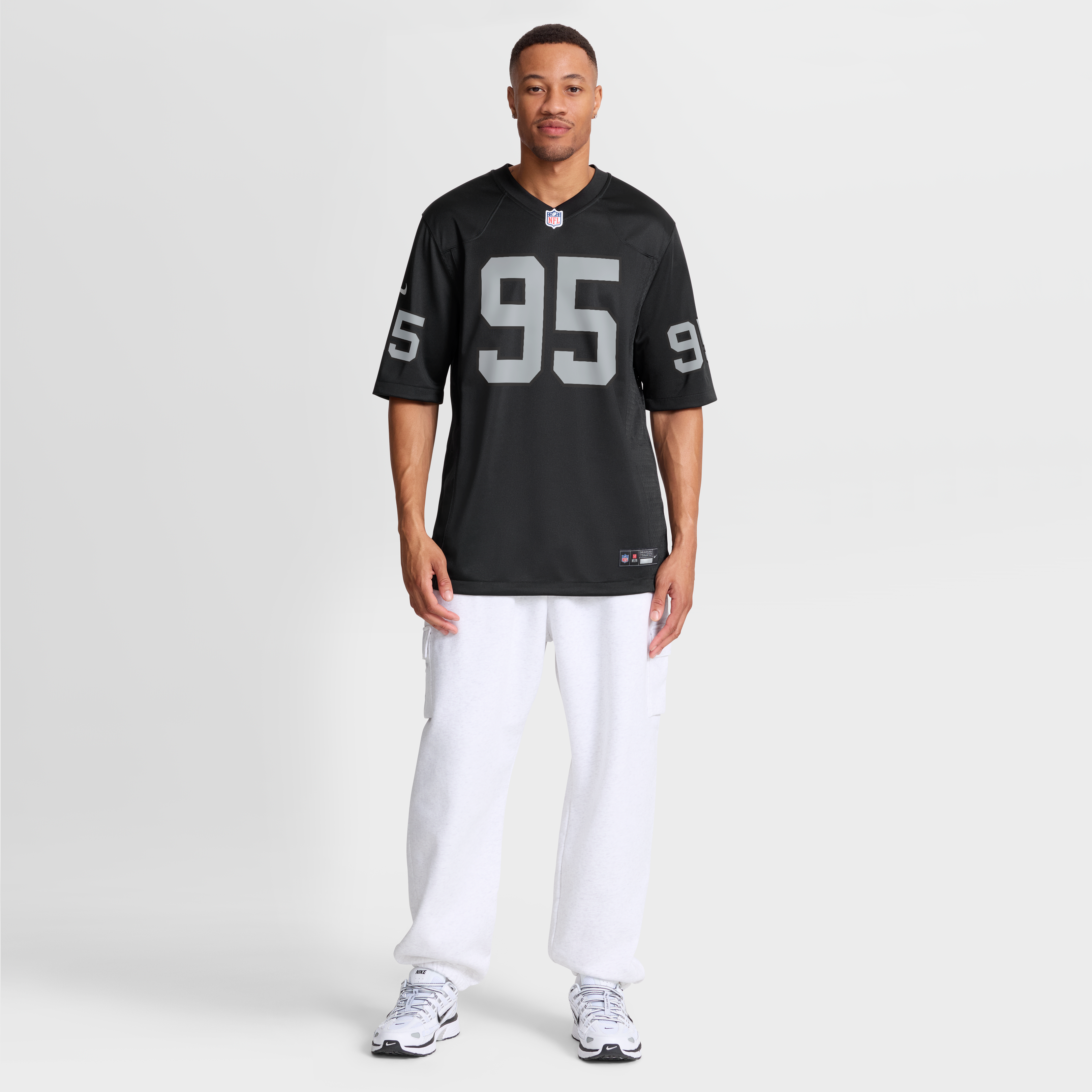 Maillot de match Nike Kwity Paye noir pour homme, équipe des Raiders Las Vegas
