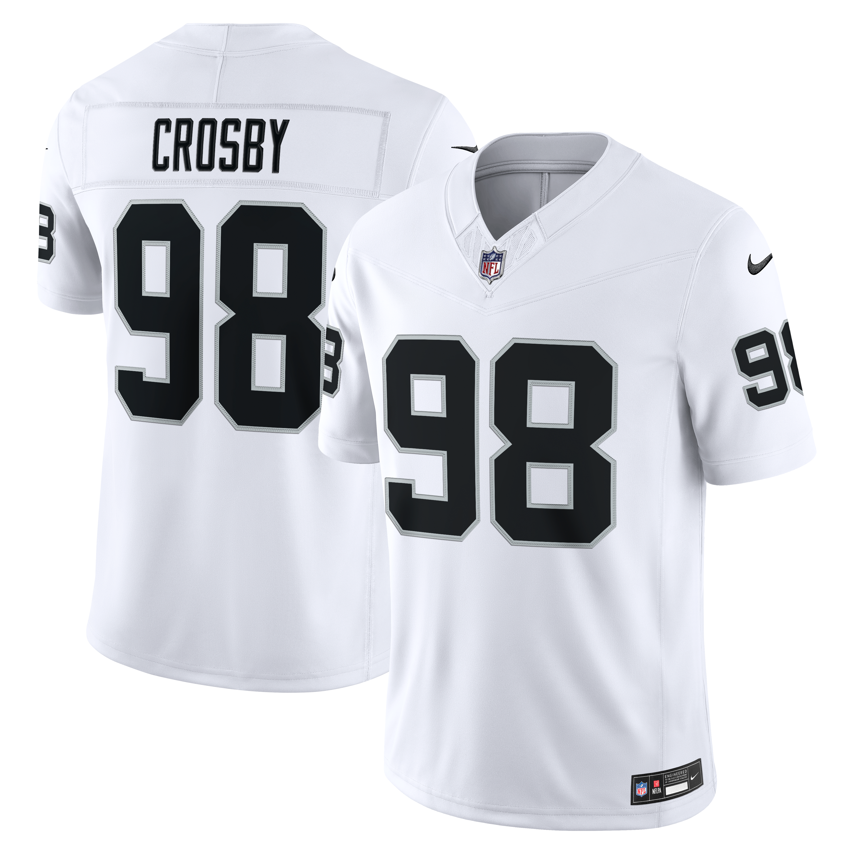 Men's Nike Maxx Crosby White Las Vegas Raiders Vapor F.U.S.E. Stitched Limited Jersey
