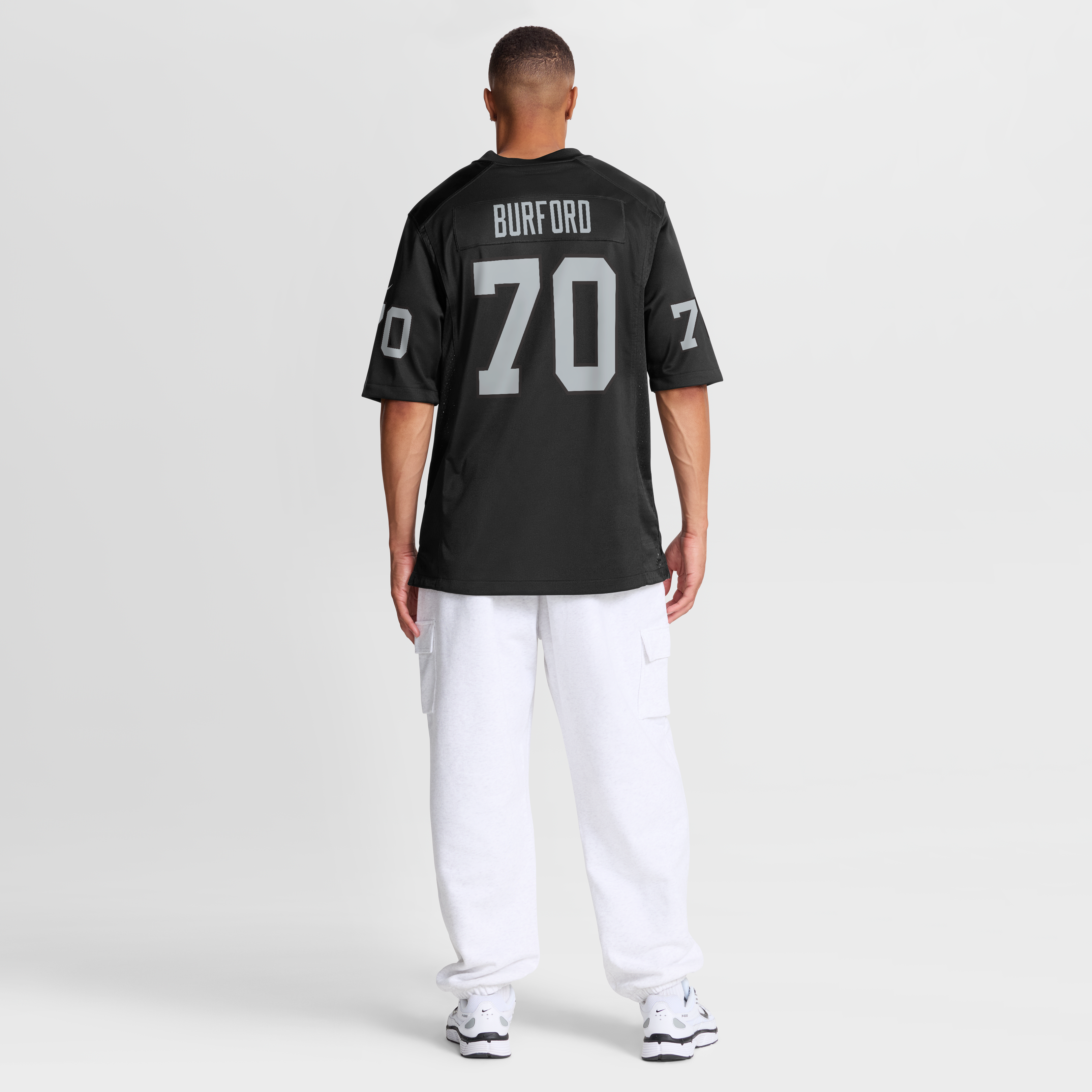 Maillot de match Nike Spencer Burford noir pour homme, Las Vegas Raiders