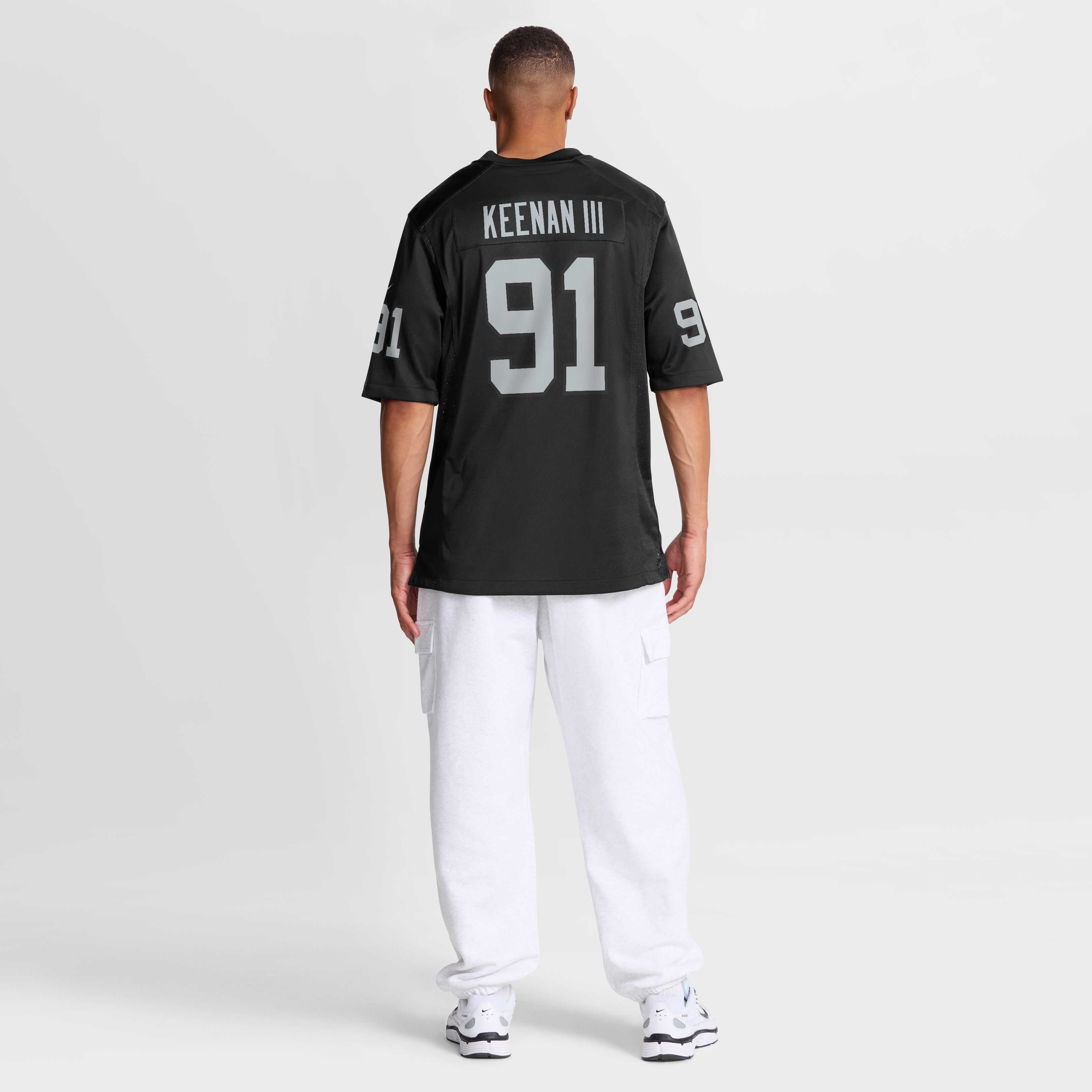 Maillot de joueur Nike Tim Keenan III noir des Las Vegas Raiders pour homme