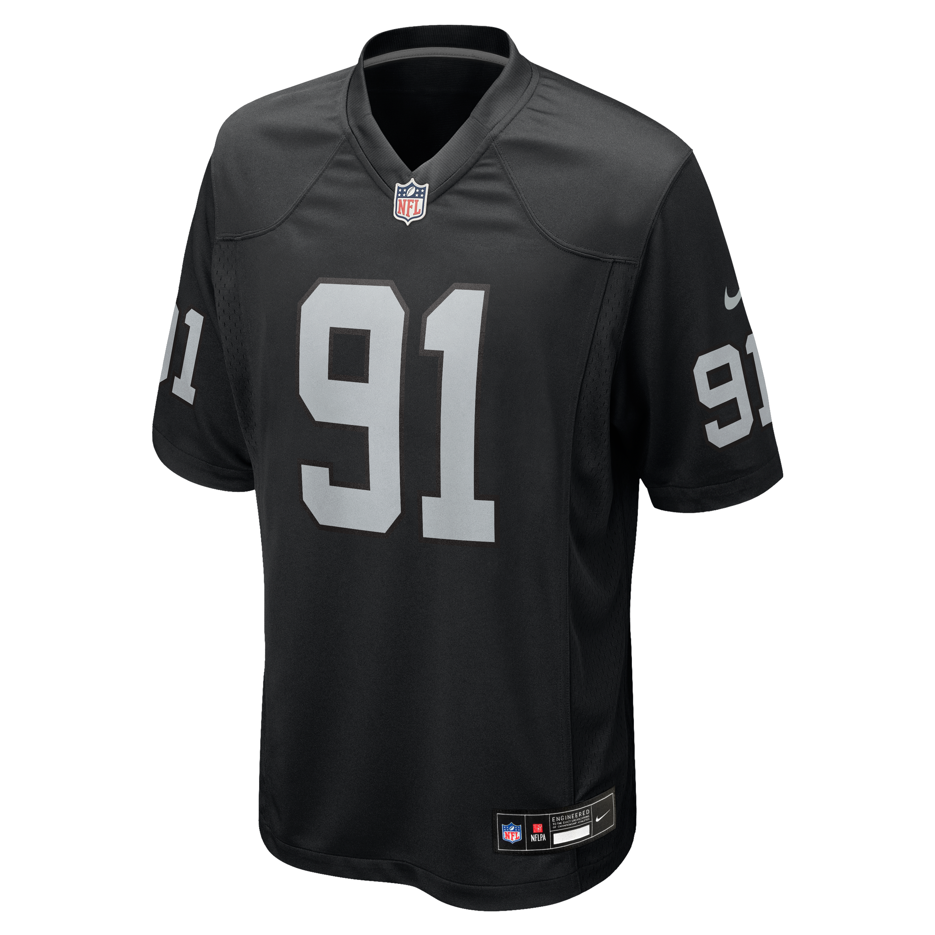 Maillot de joueur Nike Tim Keenan III noir des Las Vegas Raiders pour homme