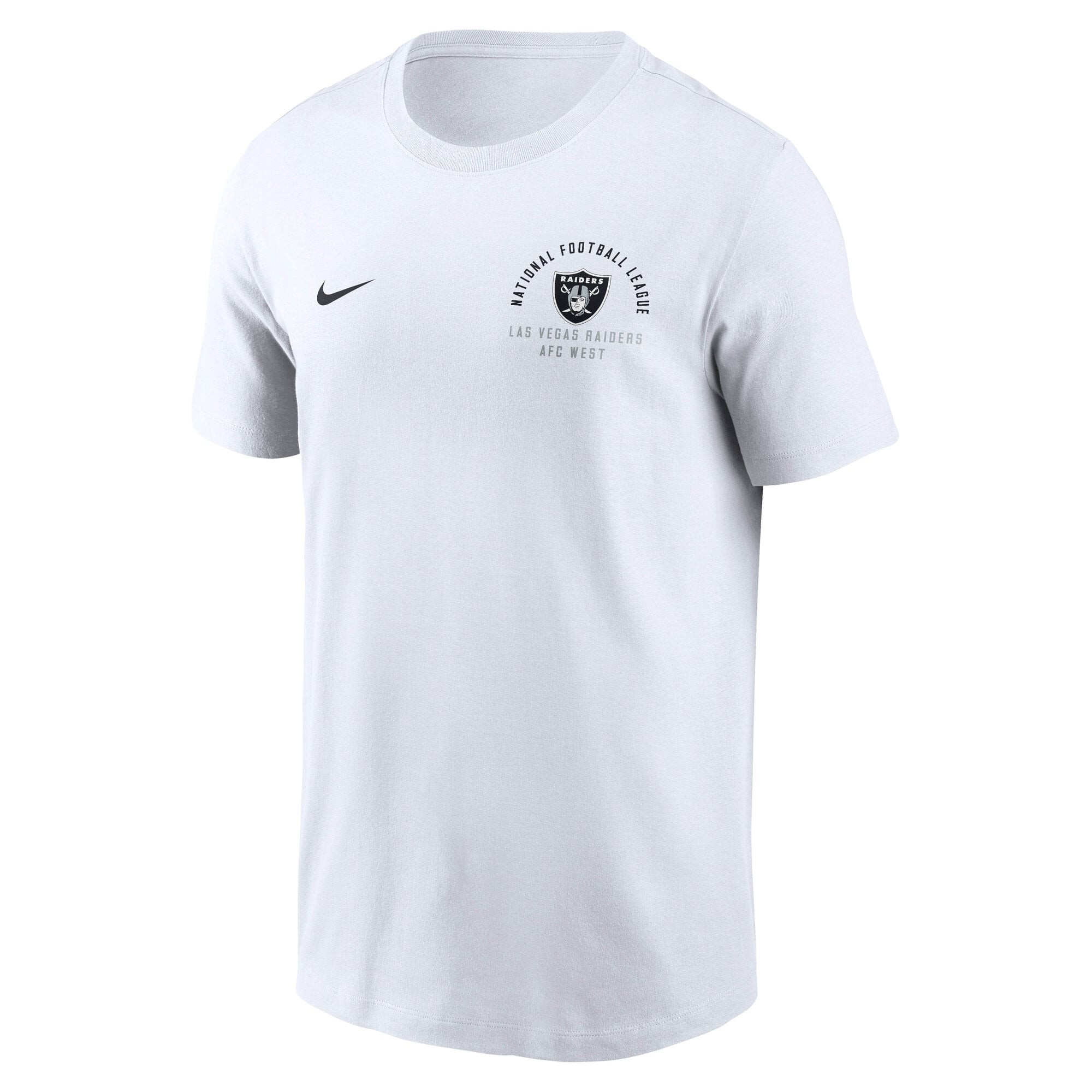 T-shirt Nike blanc pour homme avec logo divisé des Raiders de Las Vegas