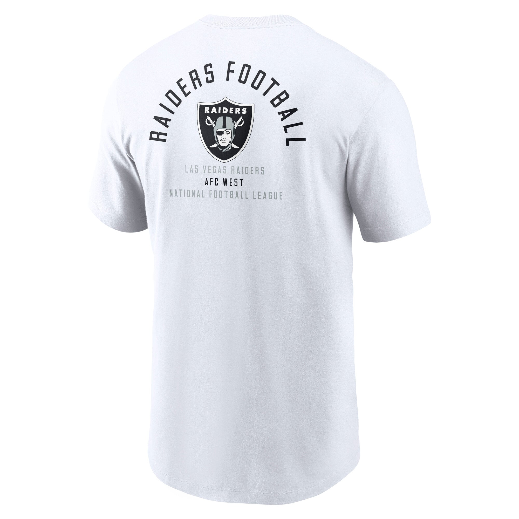 T-shirt Nike blanc pour homme avec logo divisé des Raiders de Las Vegas