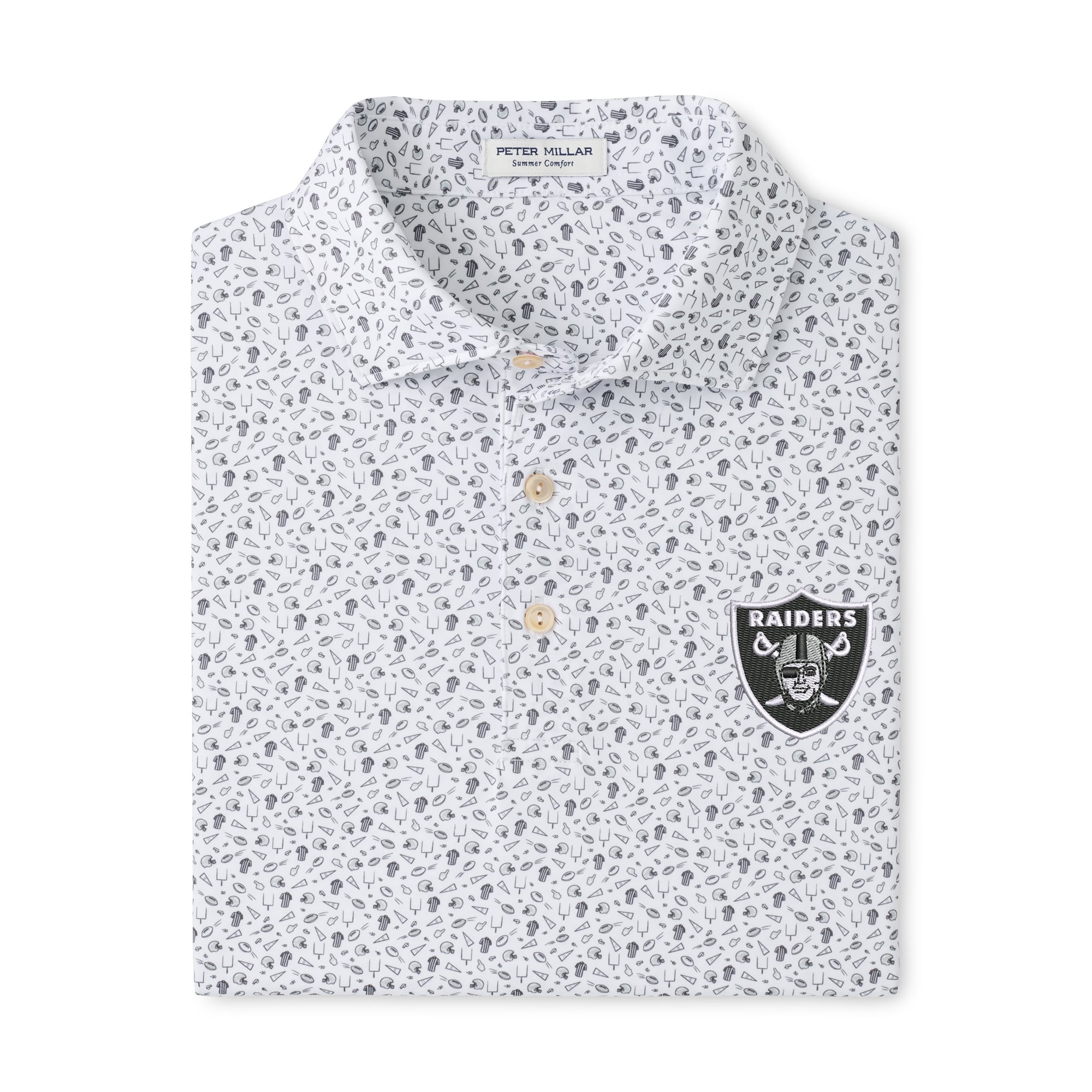 Polo de performance Peter Millar gris pour homme, modèle Kick Off des Las Vegas Raiders