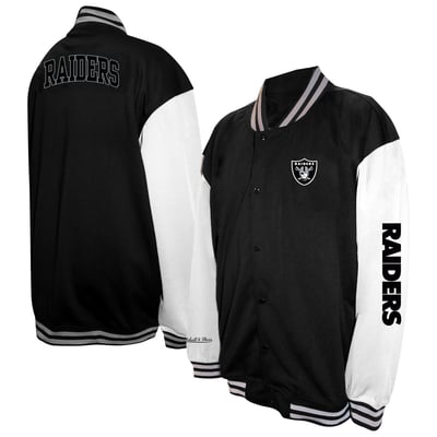  Las Vegas Raiders Profile Big & Tall Full-Snap Varsity Jacket - Black