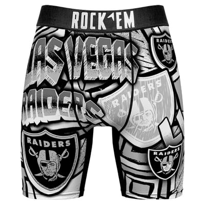  Las Vegas Raiders Rock Em Sketched Out Boxer Briefs - Black