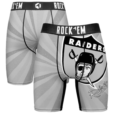 Las Vegas Raiders Rock Em Throwback Swirl Boxer Briefs - Black