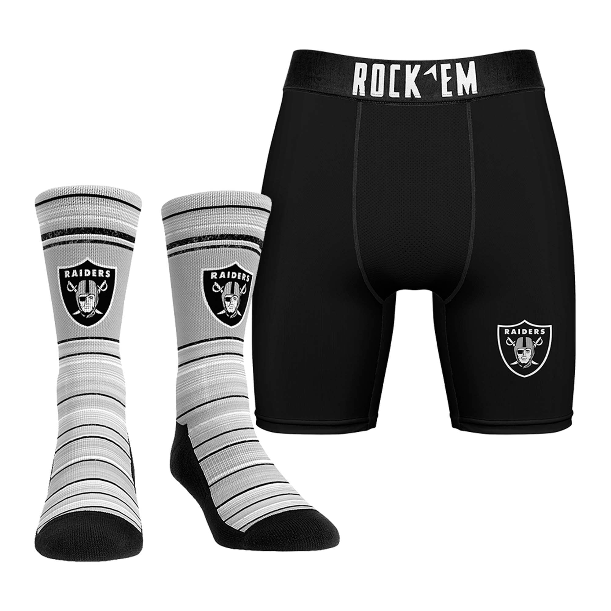 Ensemble chaussettes et boxers Rock Em Las Vegas Raiders pour homme