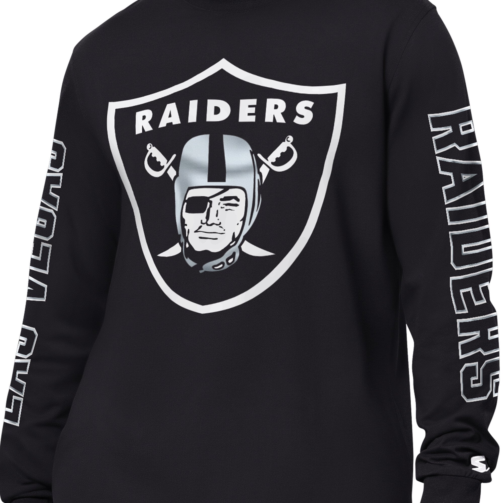 T-shirt à manches longues Starter Black Las Vegas Raiders Clutch Hit II pour homme