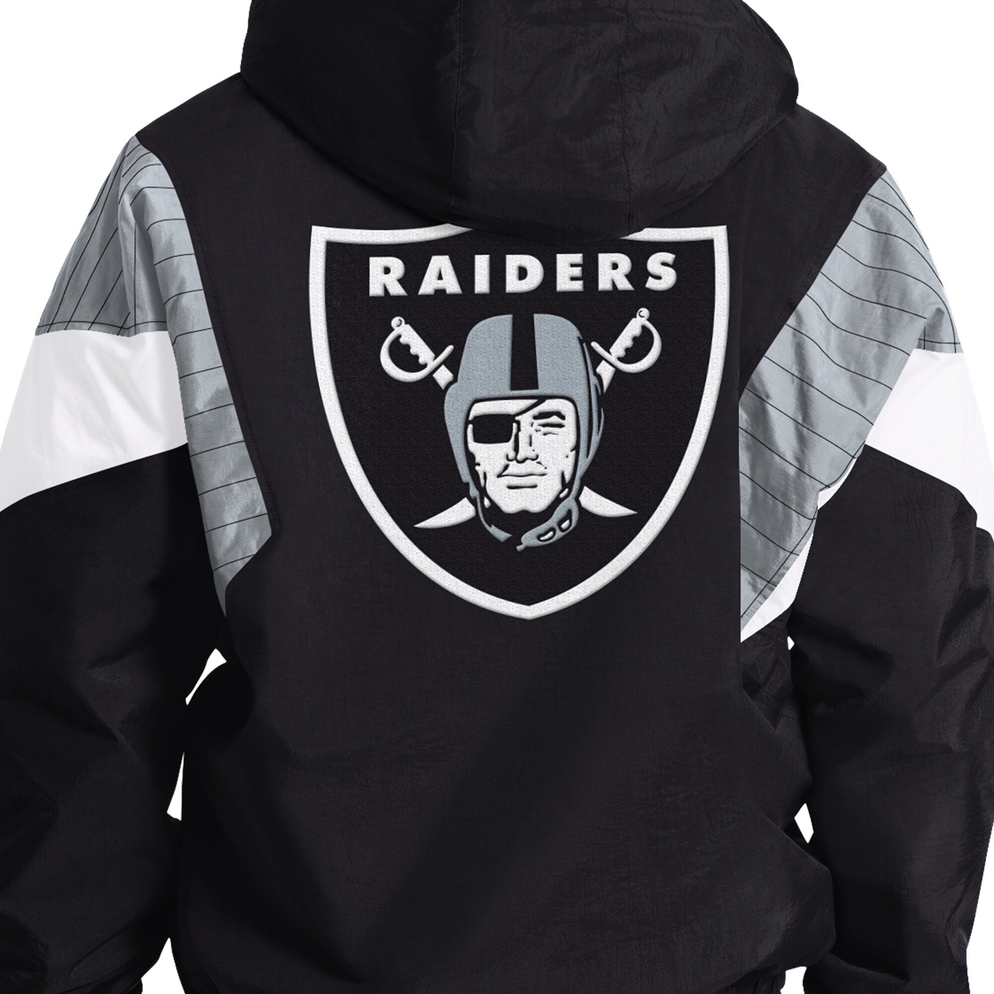Veste à capuche demi-zip Starter noire pour homme, Las Vegas Raiders