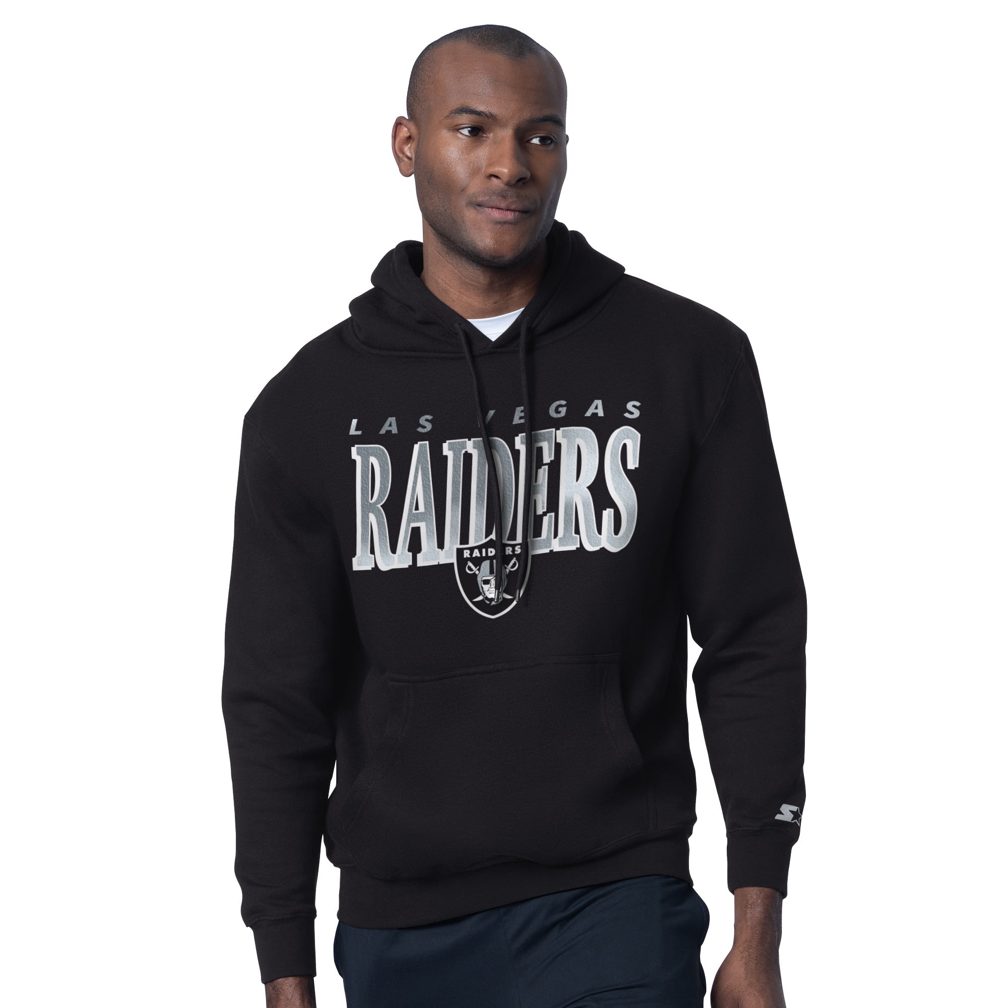 Ensemble t-shirt et sweat à capuche Starter noir pour homme avec logo des Raiders de Las Vegas