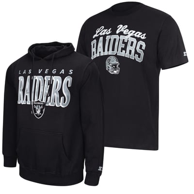 Las Vegas Raiders Starter Logo T-Shirt & Hoodie Set - Black
