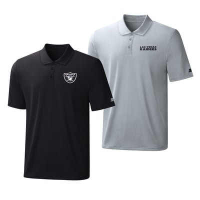 Las Vegas Raiders Starter Two-Pack Logo Polo Set - Black/Silver