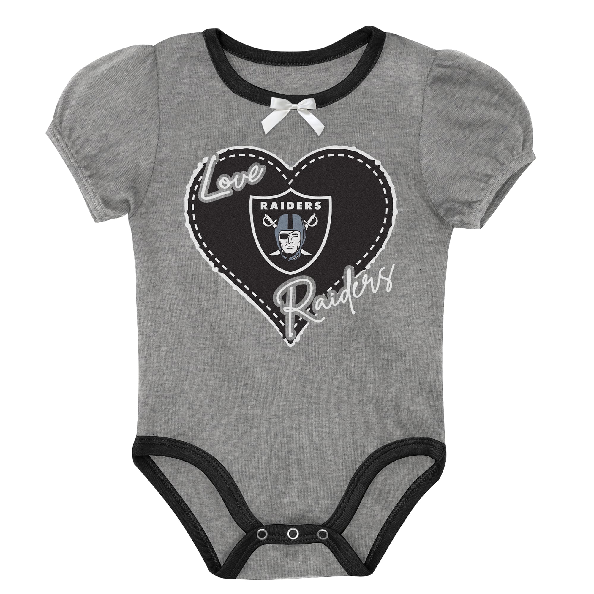Newborn & Infant Outerstuff Black/Silver Las Vegas Raiders Star Power Two-Piece Bodysuit Set