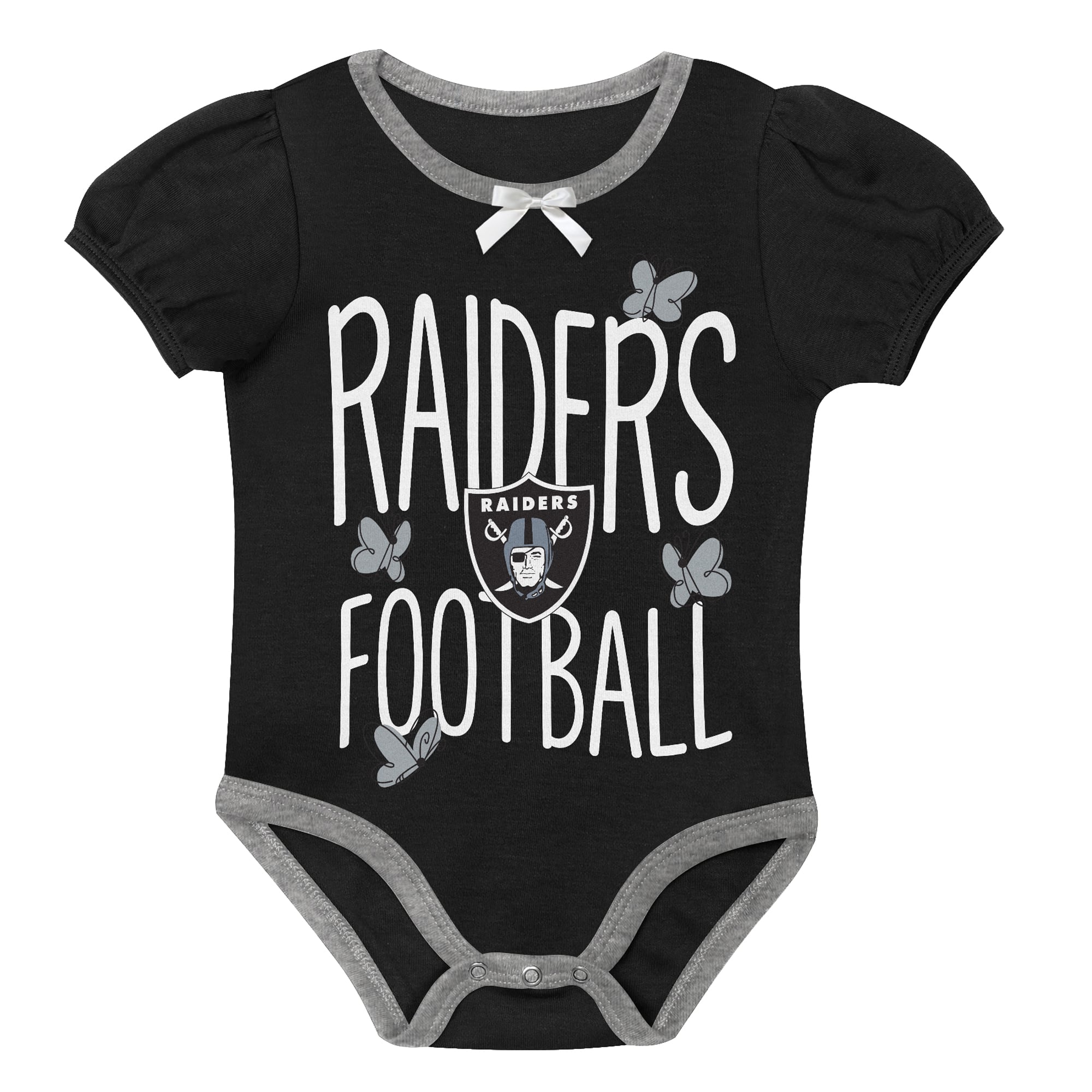 Newborn & Infant Outerstuff Black/Silver Las Vegas Raiders Star Power Two-Piece Bodysuit Set