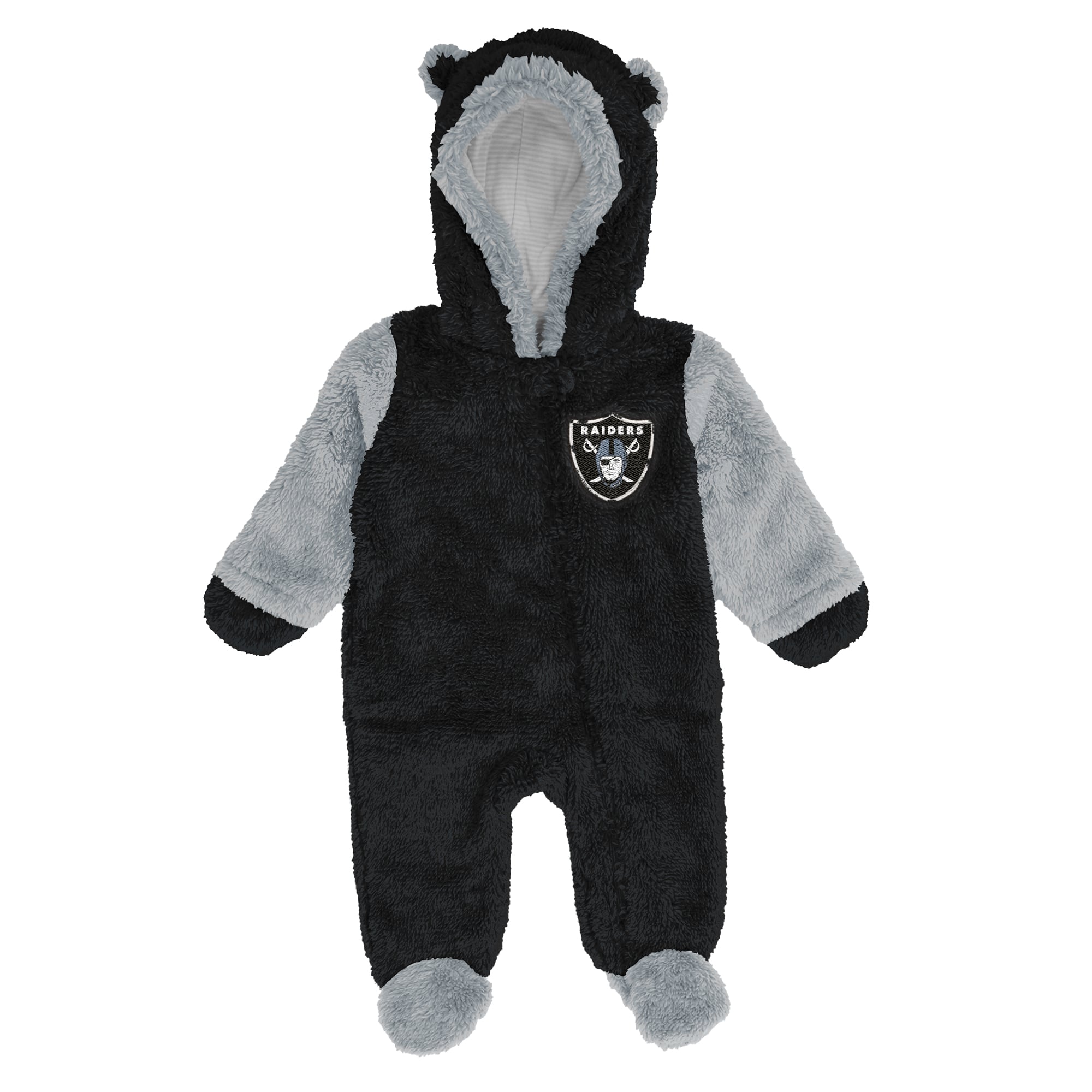 Grenouillère en polaire à fermeture éclair intégrale Outerstuff noire Las Vegas Raiders pour nouveau-né