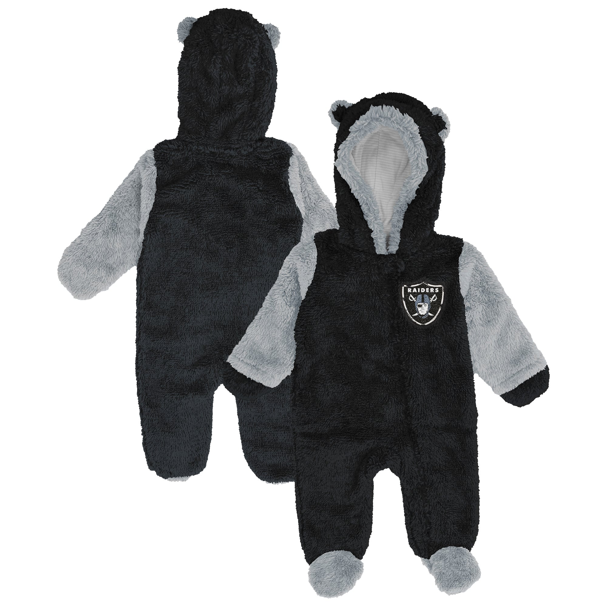 Grenouillère en polaire à fermeture éclair intégrale Outerstuff noire Las Vegas Raiders pour nouveau-né