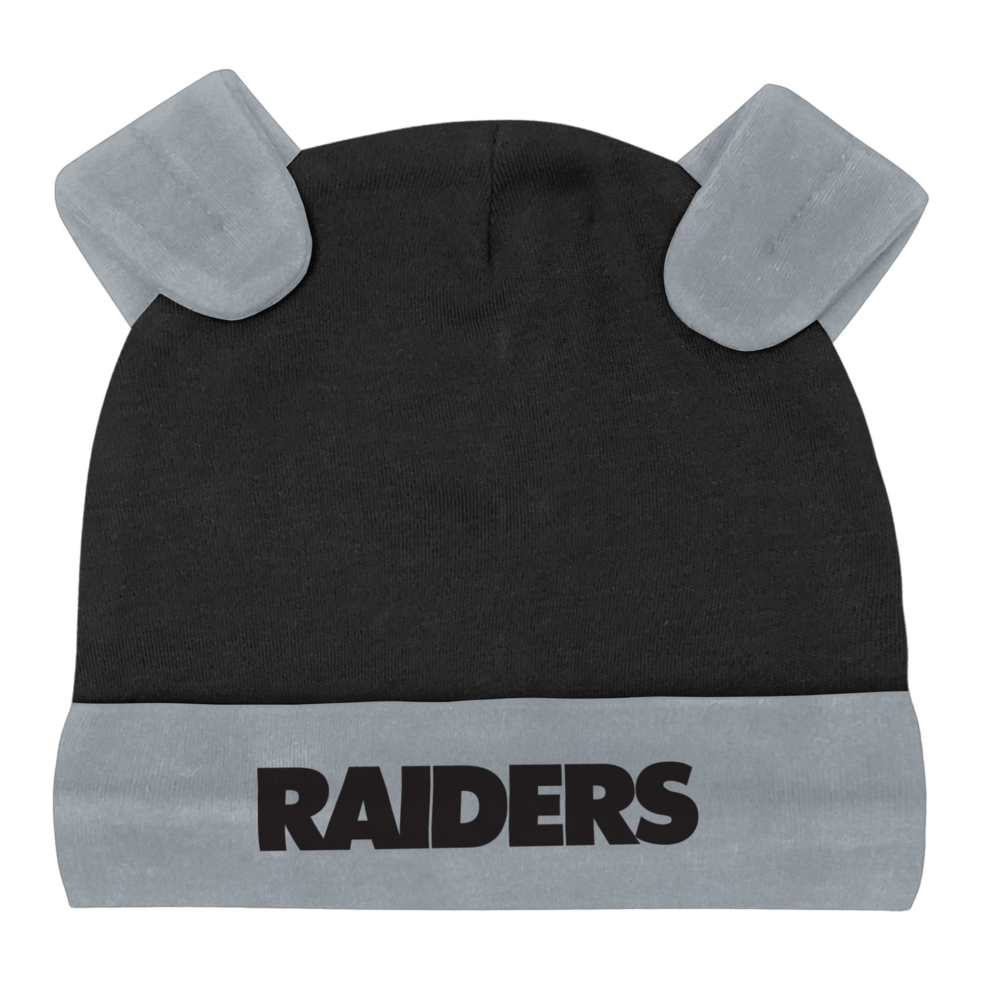 Ensemble pantalon et bonnet 3 pièces Outerstuff gris chiné Las Vegas Raiders Huddles & Giggles pour nouveau-né