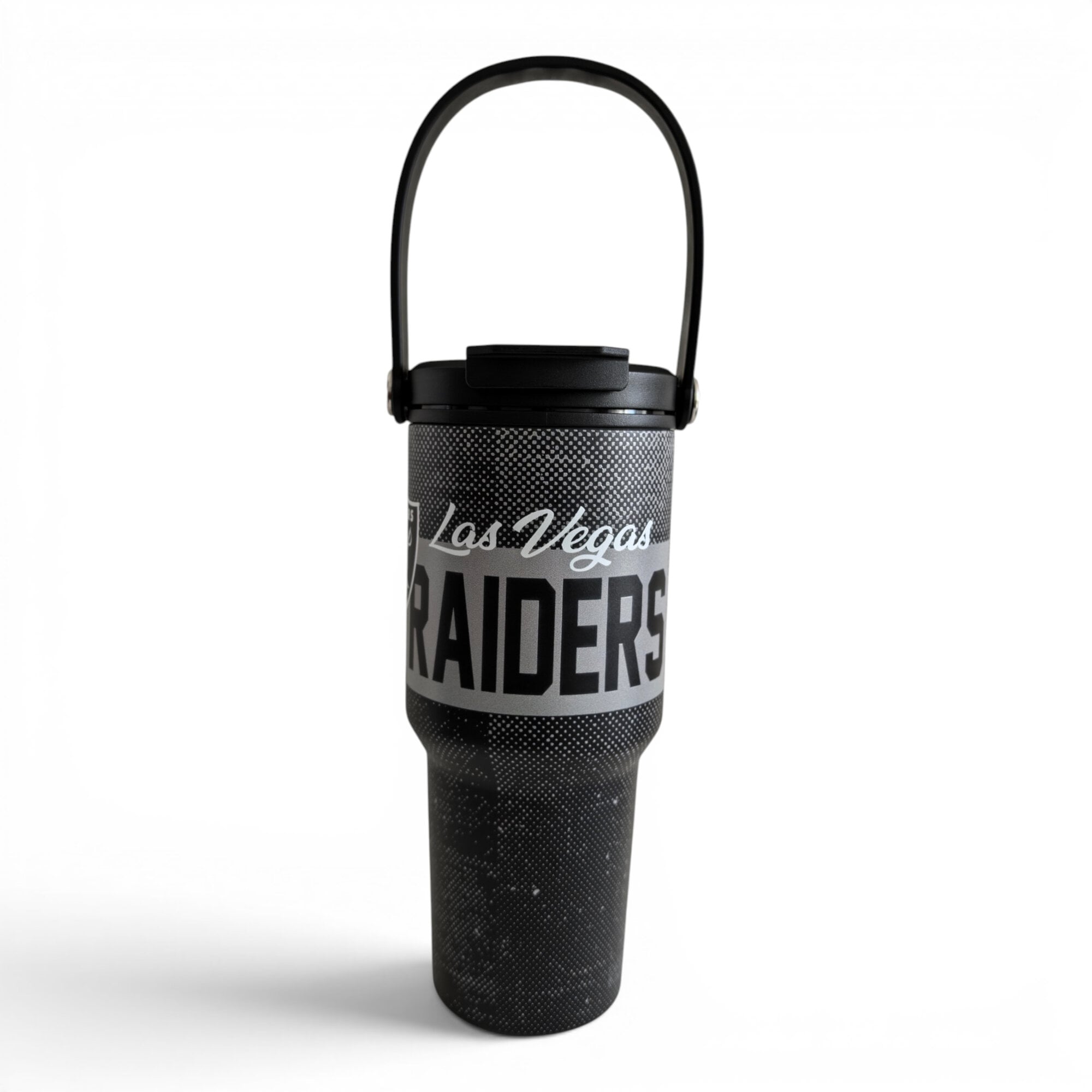 Pegasus Las Vegas Raiders 24oz. Speckled Gradient Stainless Steel Dual Top Water Bottle