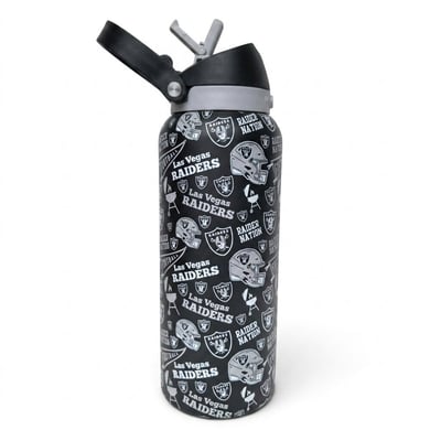 Las Vegas Raiders Pegasus 32oz. Game Day Pennant Stainless Steel ProPress Water Bottle