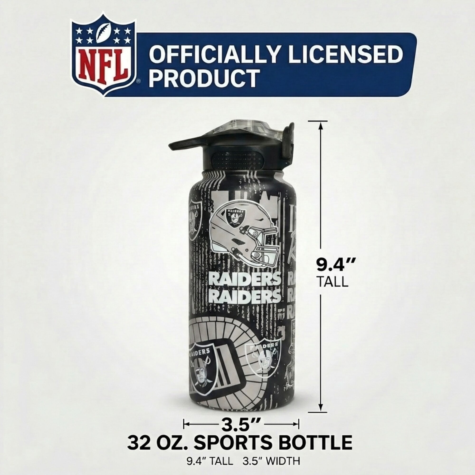 Gourde Pegasus Las Vegas Raiders 32 oz. Home Field Mashup en acier inoxydable ProPress