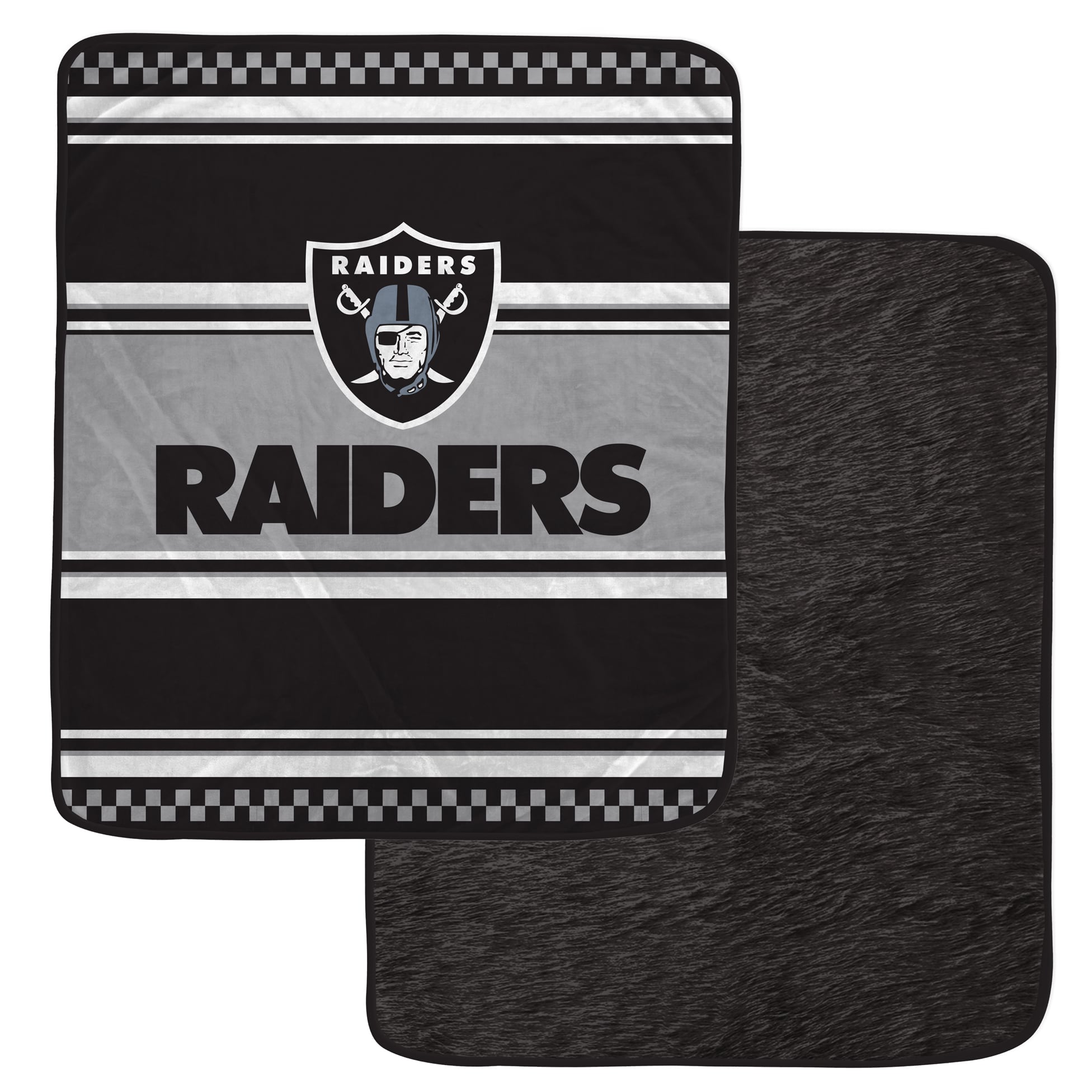 Couverture en fausse fourrure à carreaux Pegasus Las Vegas Raiders 60" x 70"