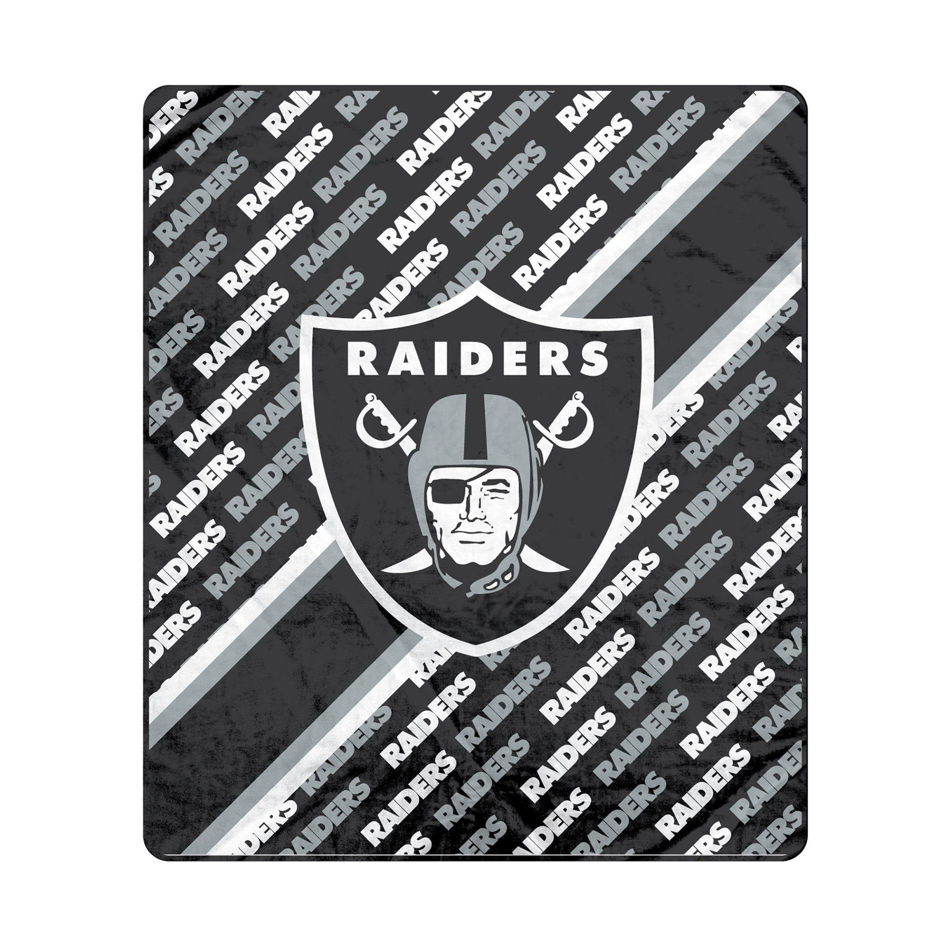 Couverture ultra douce Pegasus Las Vegas Raiders, 152 x 178 cm (diagonale), doublée, avec logo.