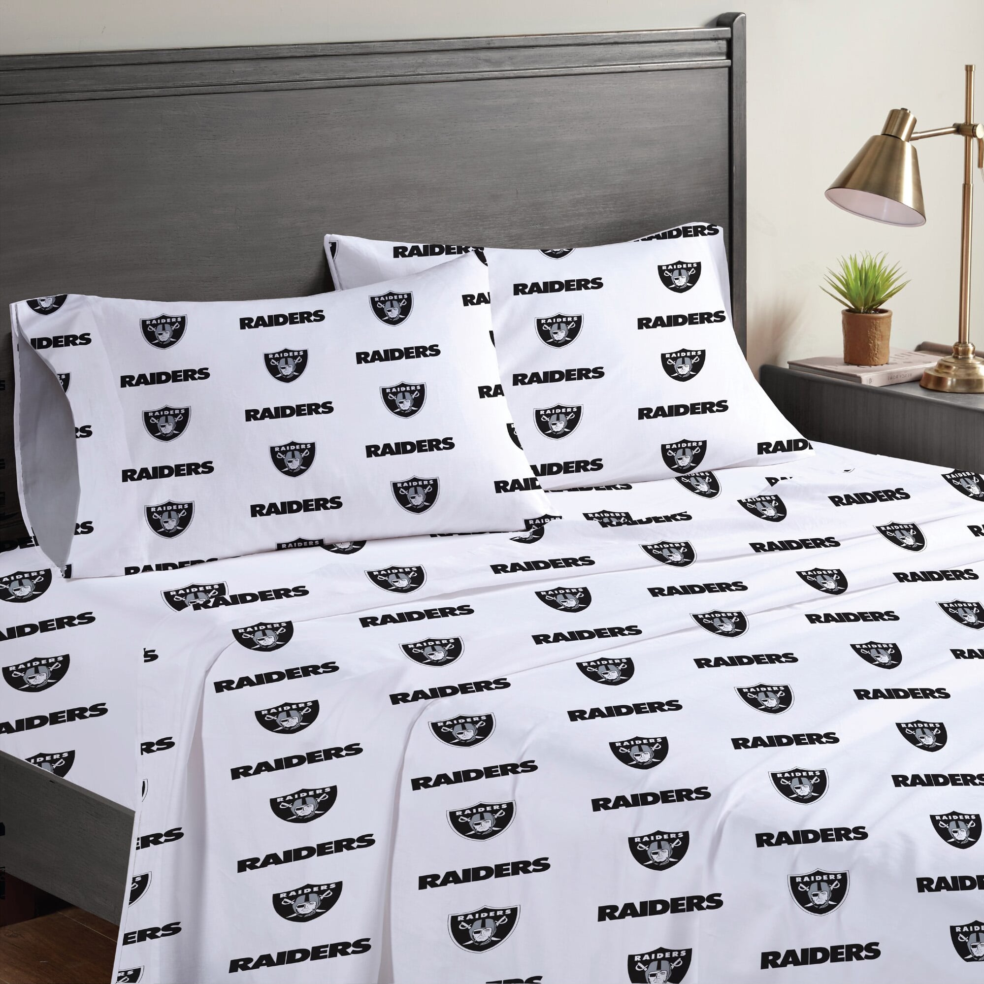 Pegasus Las Vegas Raiders Four-Piece Queen Sheet Set