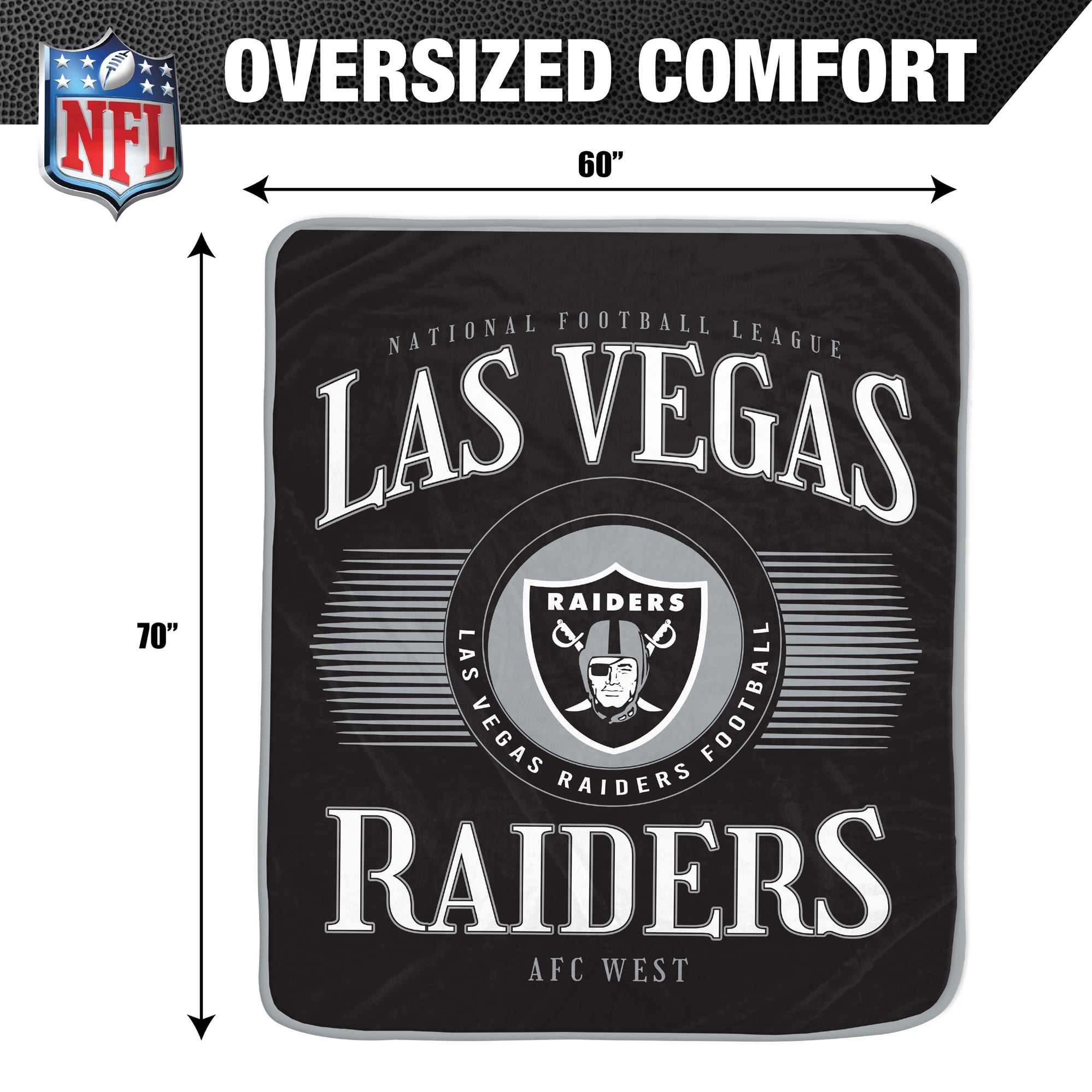 Couverture ultra douce Pegasus Las Vegas Raiders Spotlight Arch 60" x 70"