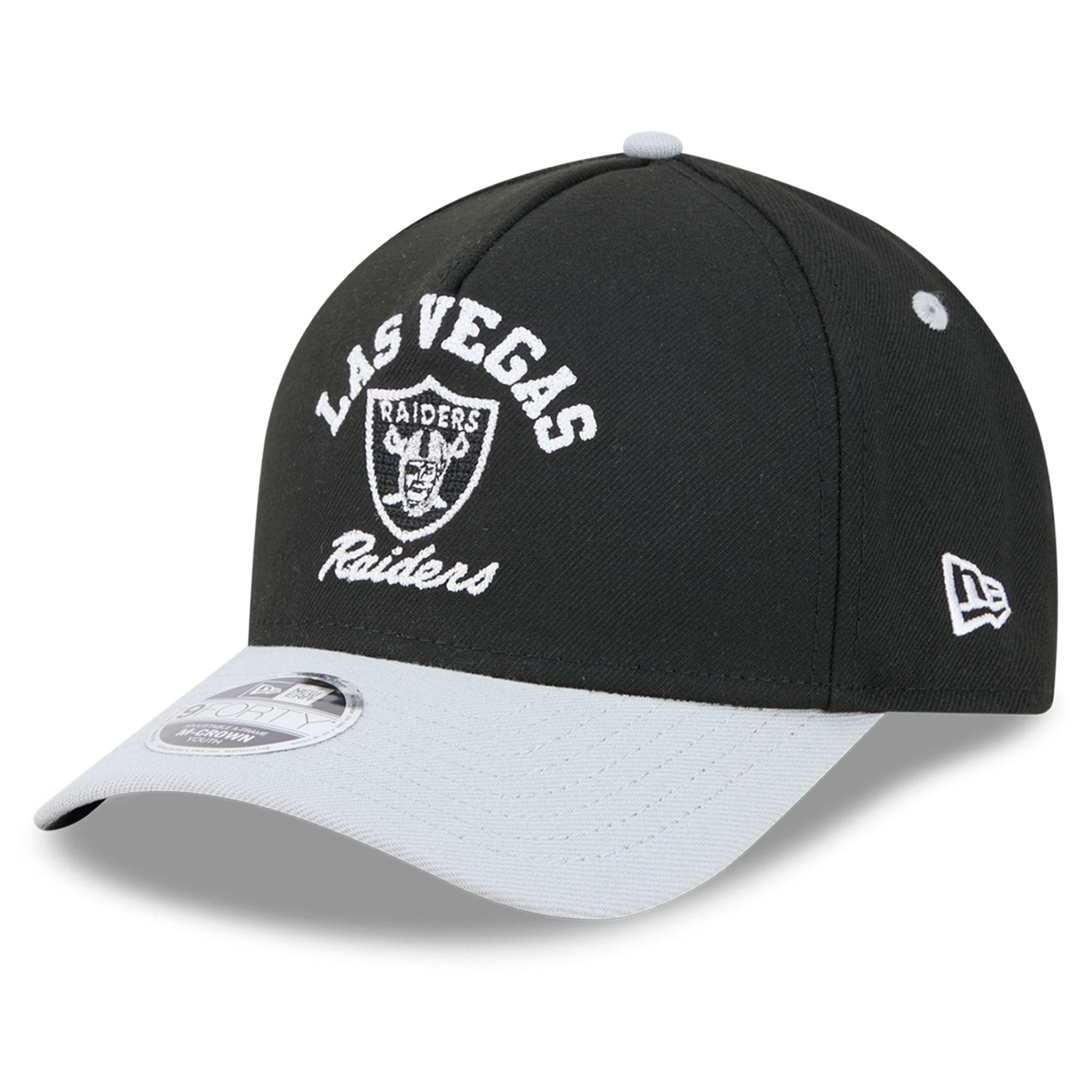 Casquette ajustable New Era noire Las Vegas Raiders Arch 9FORTY A-Frame M-Crown pour enfants d'âge préscolaire