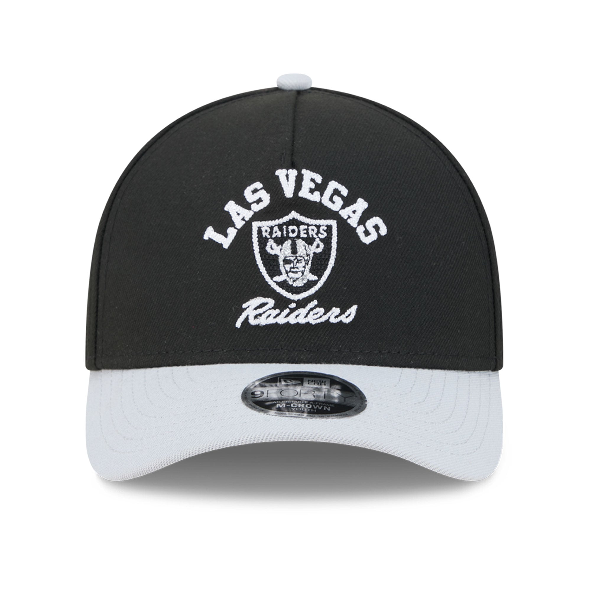 Casquette ajustable New Era noire Las Vegas Raiders Arch 9FORTY A-Frame M-Crown pour enfants d'âge préscolaire
