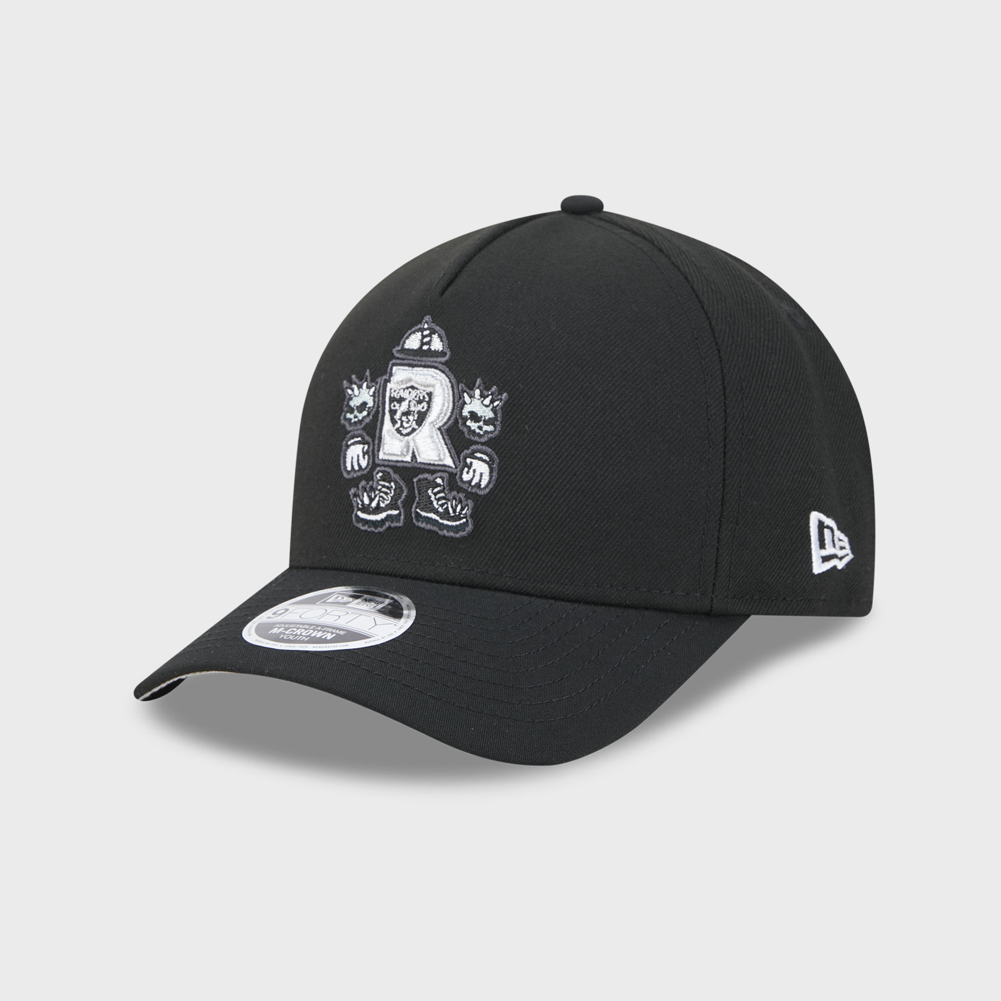 Casquette ajustable New Era 9FORTY M-Crown A-Frame noire à motif Las Vegas Raiders pour enfants d'âge préscolaire