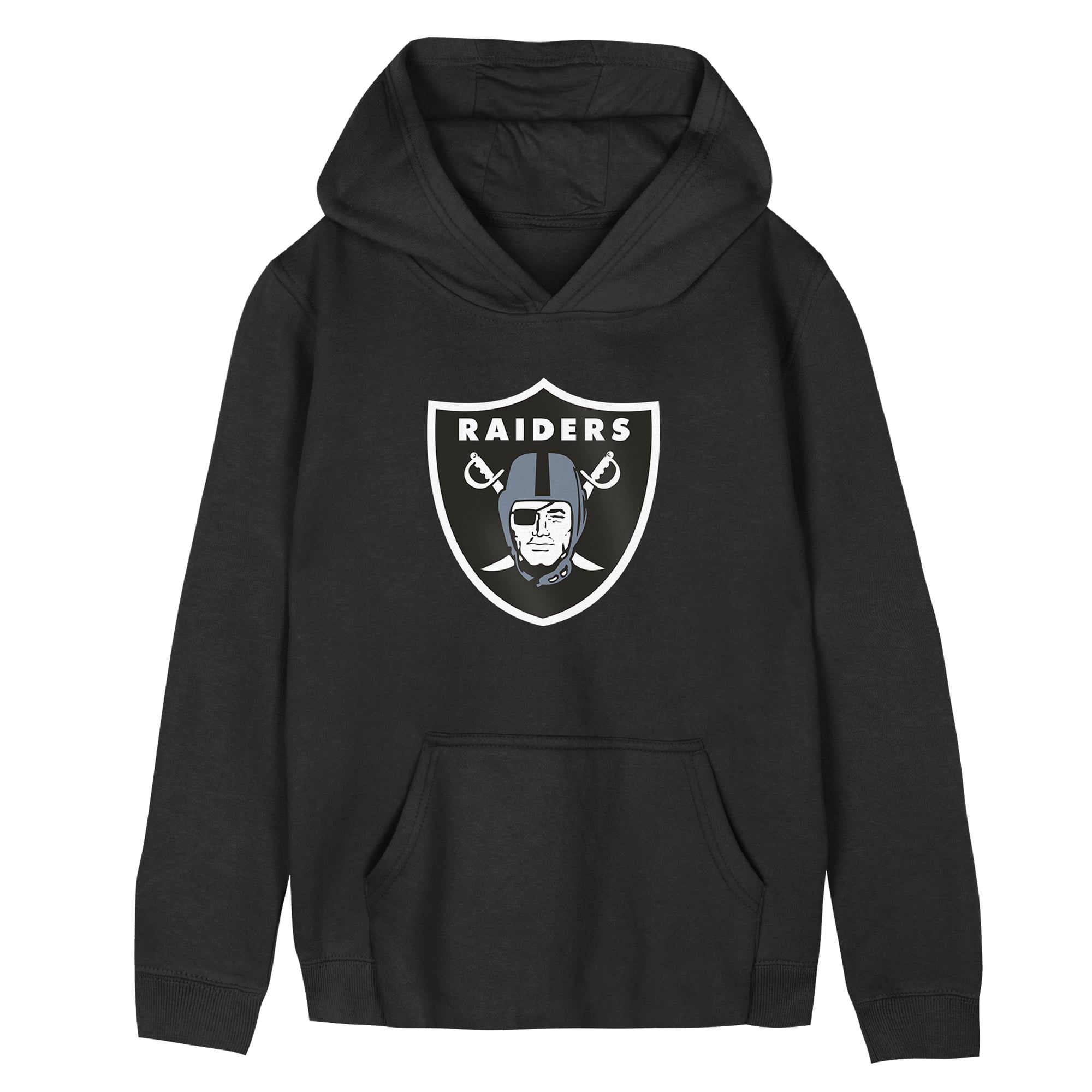 Sweat à capuche polaire noir logo principal des Raiders de Las Vegas pour enfants d'âge préscolaire Outerstuff