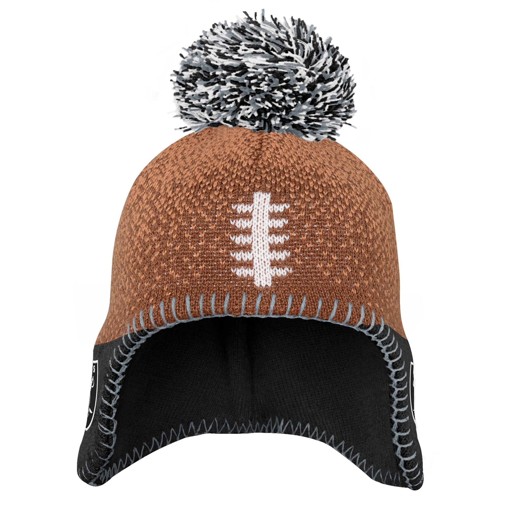 Bonnet tricoté marron Las Vegas Raiders pour enfants d'âge préscolaire