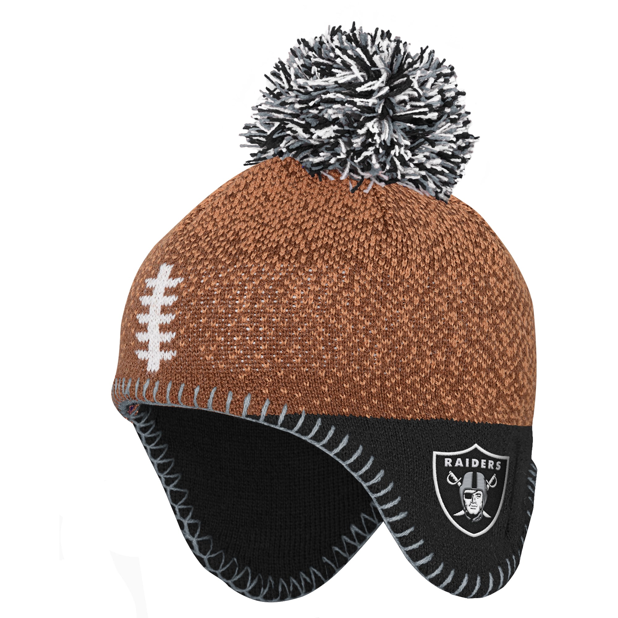Bonnet tricoté marron Las Vegas Raiders pour enfants d'âge préscolaire