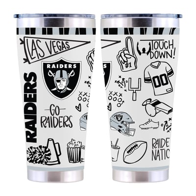 Las Vegas Raiders The Memory Company 30oz. Sketchpad Stainless Steel Tumbler