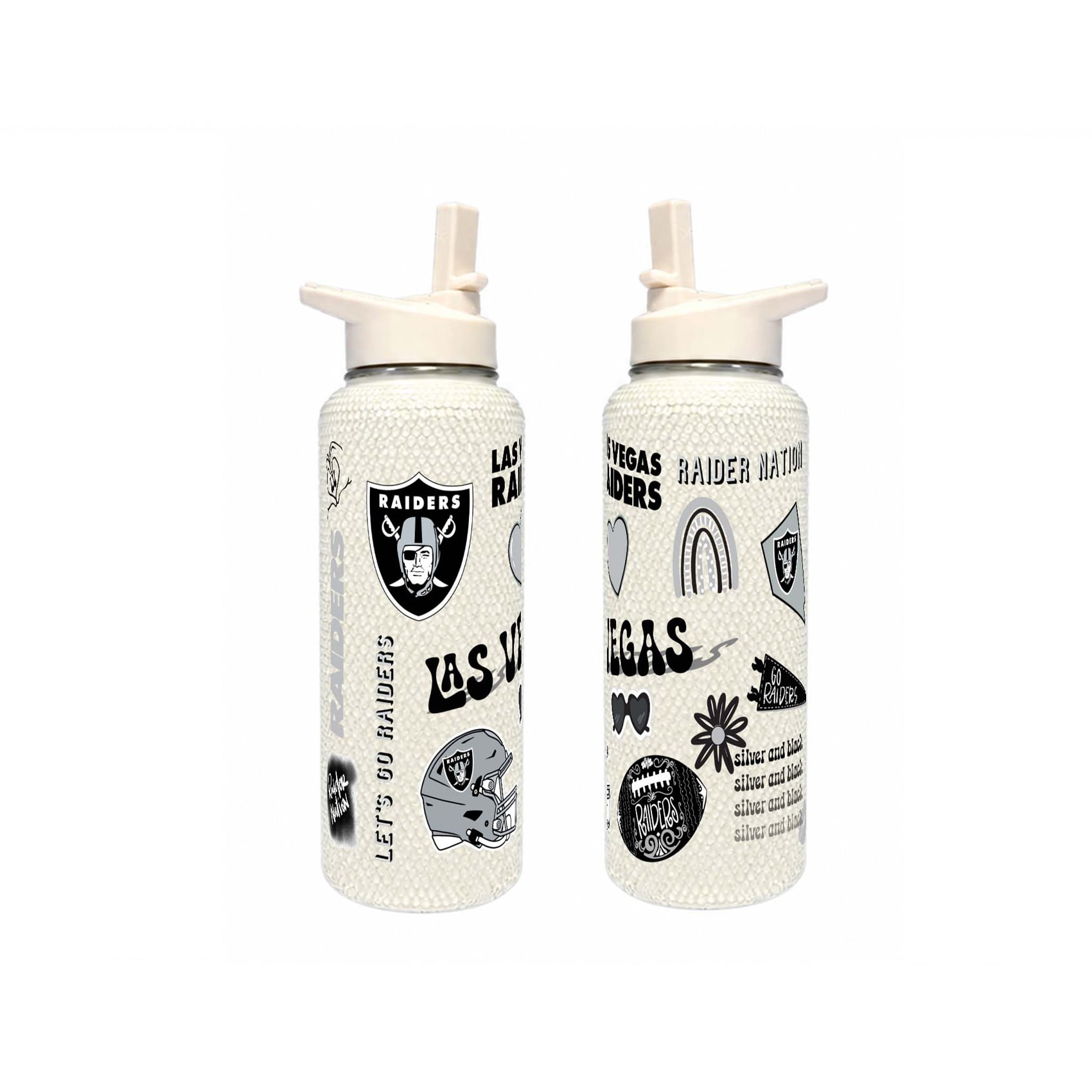Bouteille Bling Quencher de 34 oz (994 ml) aux couleurs des Raiders de Las Vegas, par The Memory Company