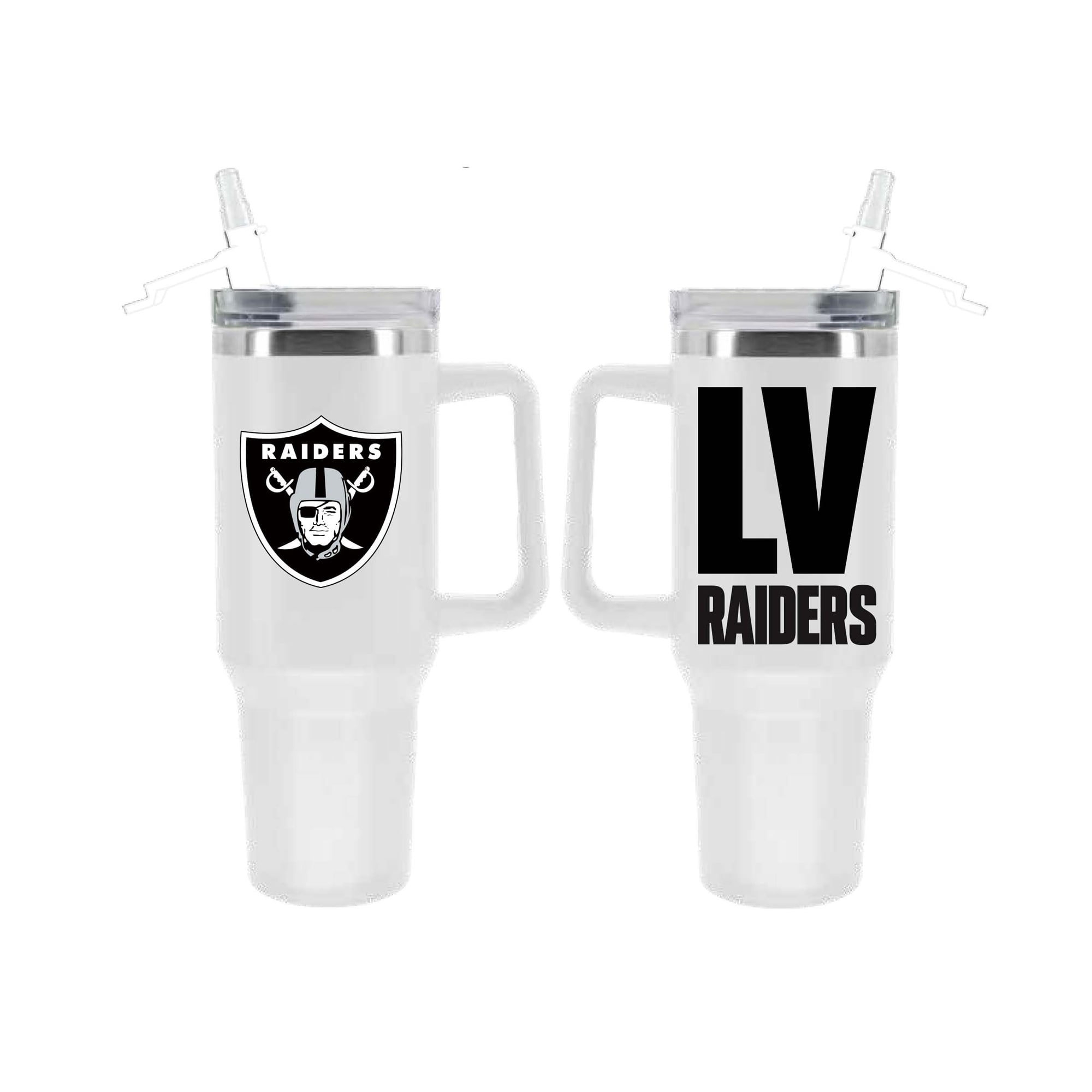 The Memory Company Las Vegas Raiders 40oz. Stainless Steel Tumbler with Flip Straw