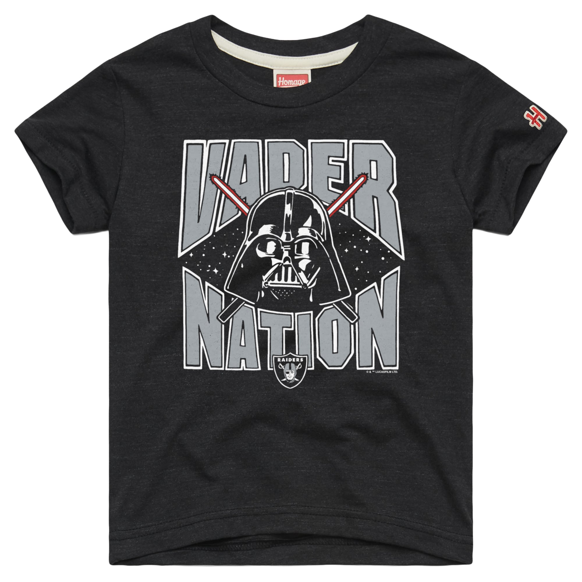 T-shirt pour tout-petit Hommage Charcoal Las Vegas Raiders NFL x Star Wars Dark Side Tri-Blend