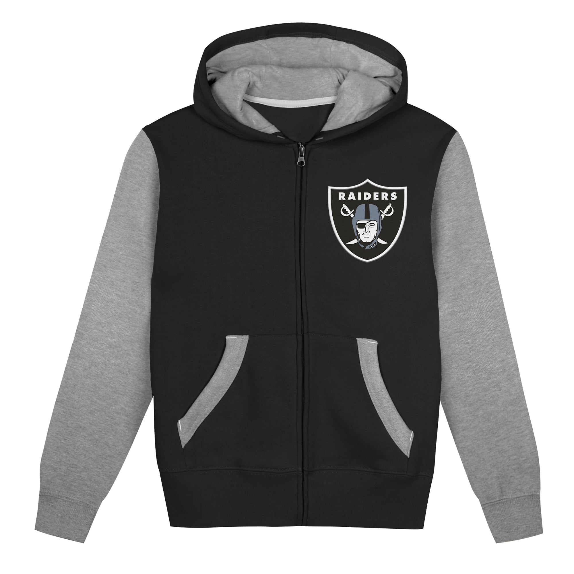 Sweat à capuche zippé Outerstuff noir et argent Las Vegas Raiders Stadium pour tout-petits