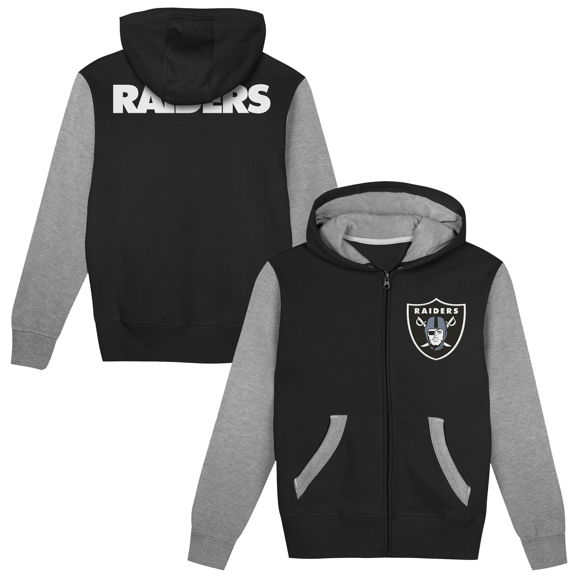 Toddler Outerstuff  Black/Silver Las Vegas Raiders Stadium Colorblock Full-Zip Hoodie