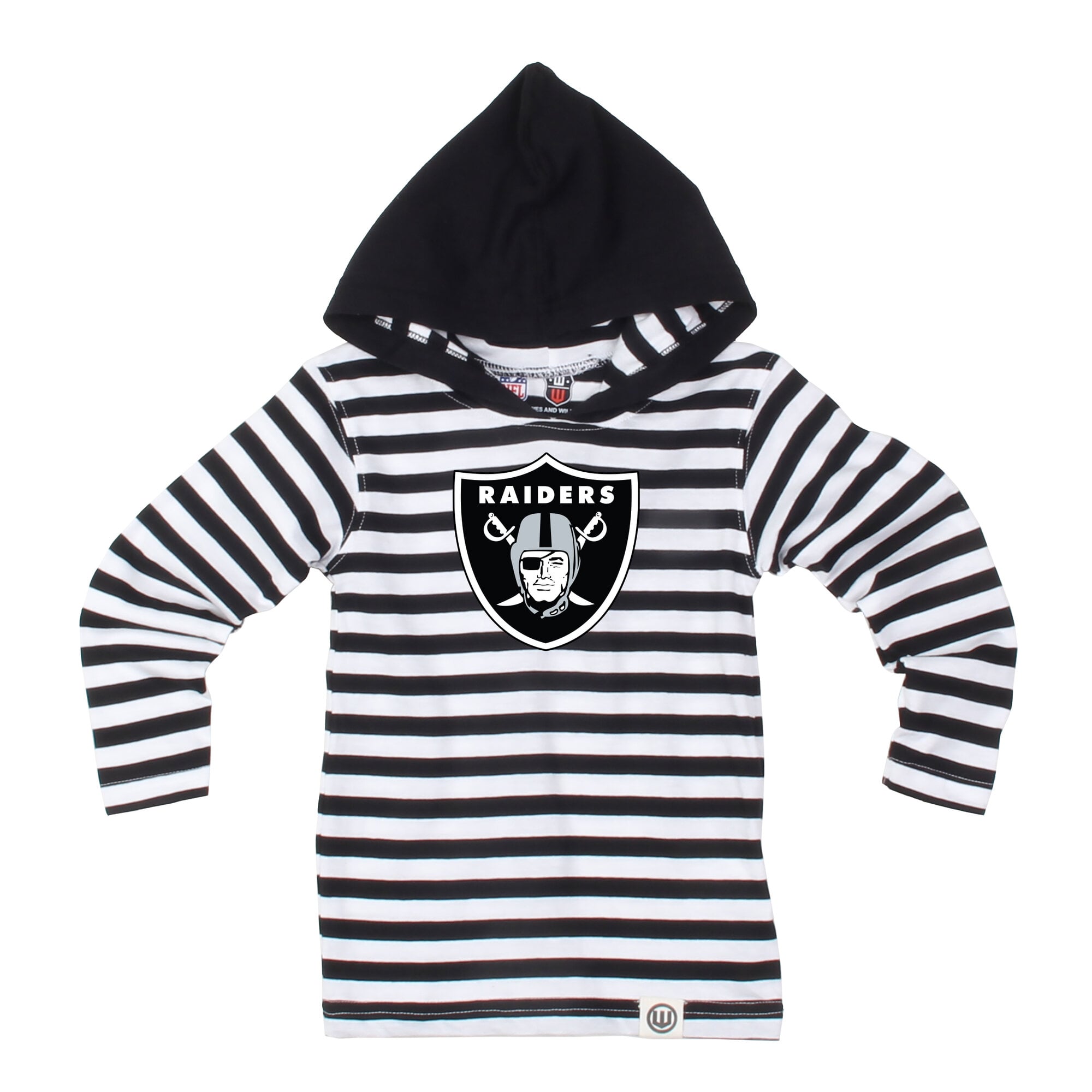 Ensemble haut à manches longues et pantalon rayures noires capuche Wes & Willy pour tout-petits, motif Raiders de Las Vegas