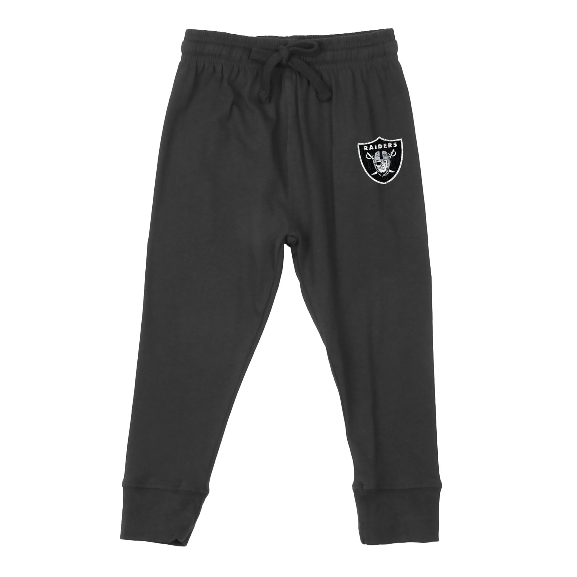 Toddler Wes & Willy Heather Gray/Black Las Vegas Raiders Henley Hoodie Sweatpants Set